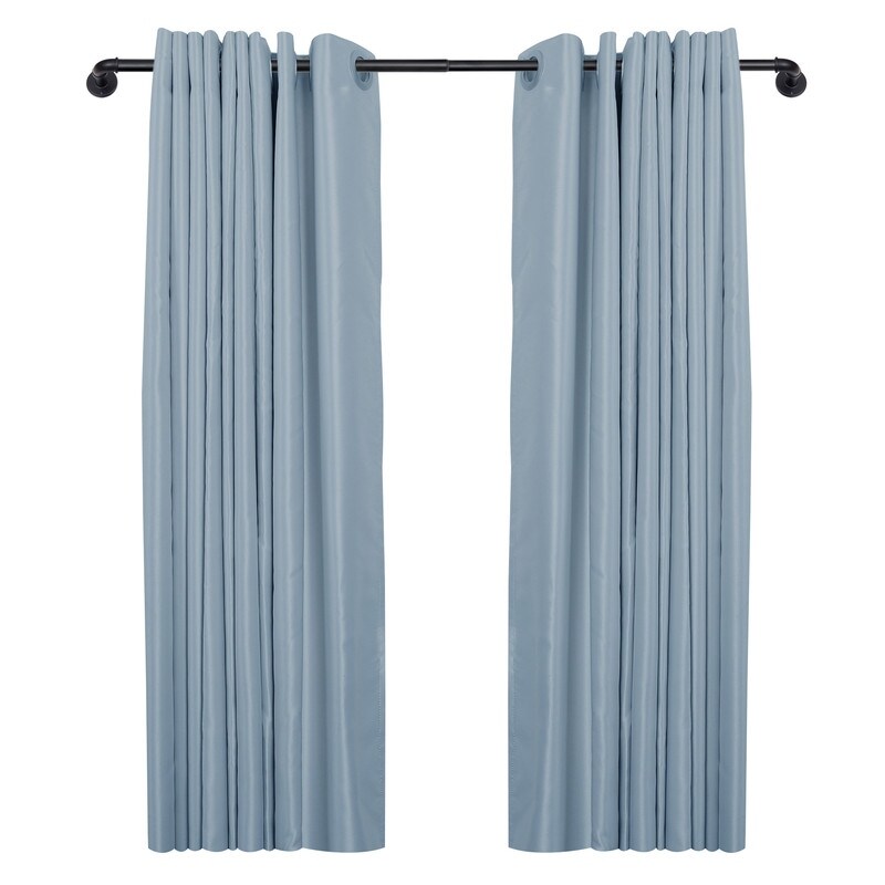 UTOPIA ALLEY 1 inch Industrial Curtain Rods for Windows, Blackout, Wrap Around Curtain Rods, Rustic Style, Matte Black