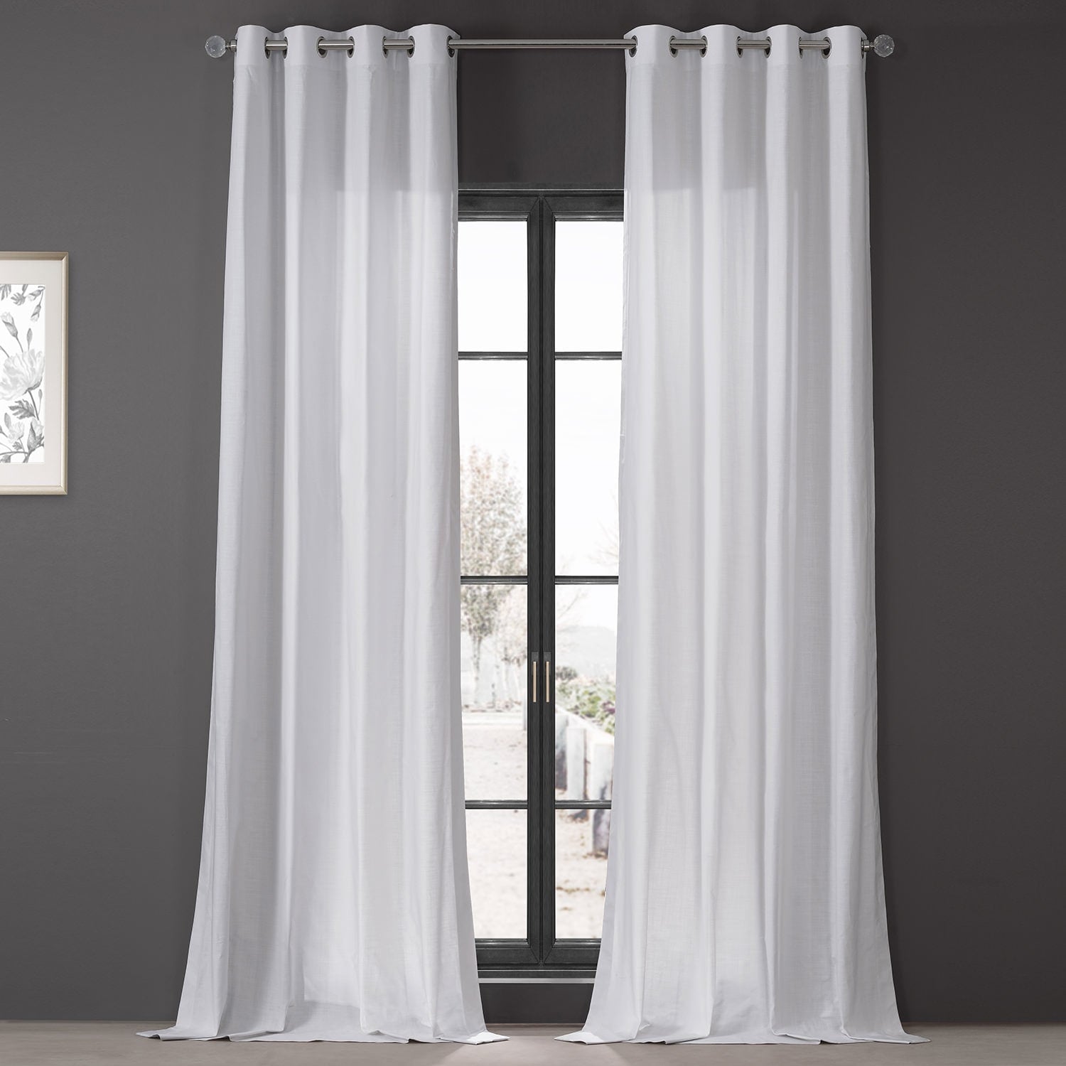 Exclusive Fabrics Dune Textured Solid Cotton Grommet Curtain Pair (2 Panels)