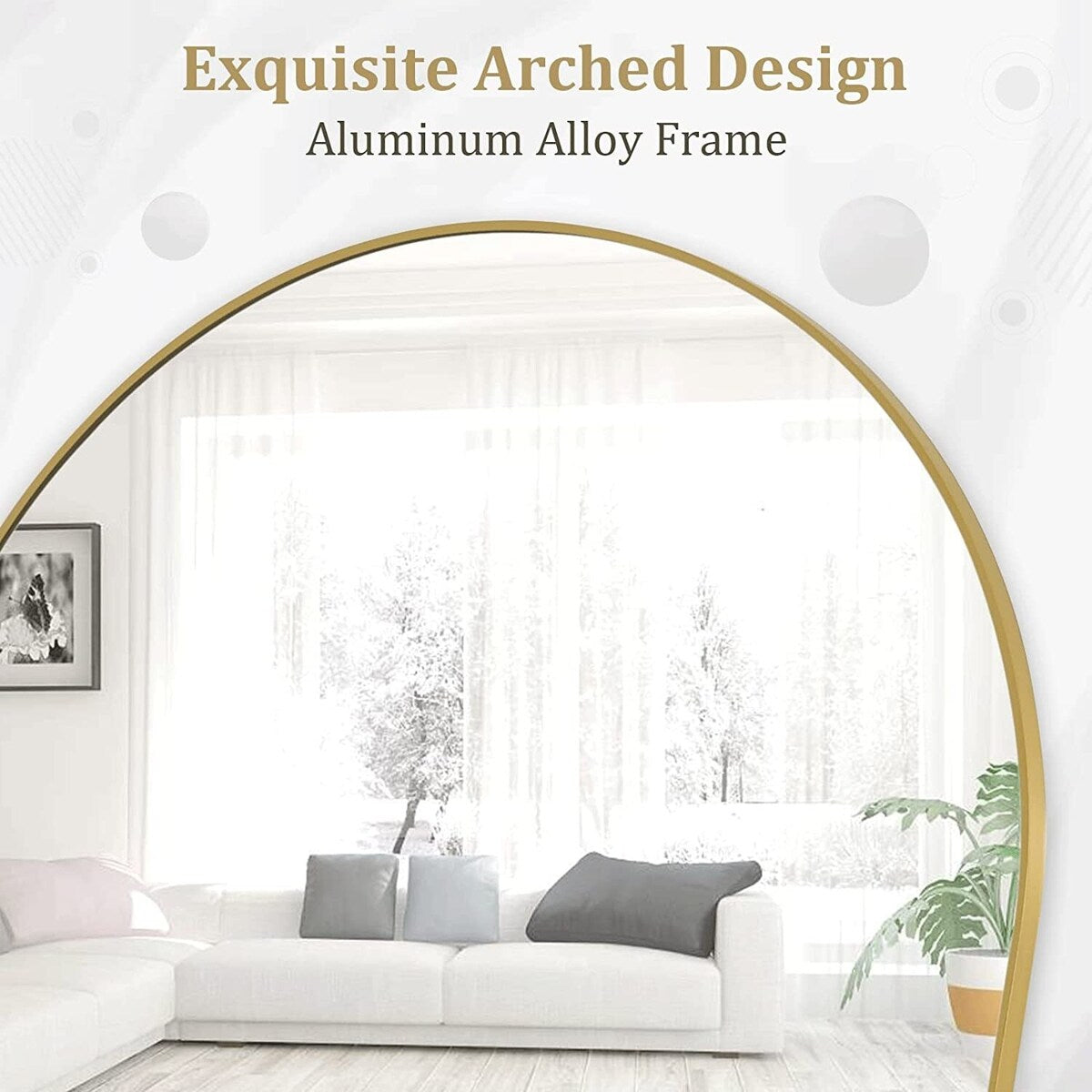 Arched Full Length Floor Mirror Full Body Standing Mirror Wall Decor