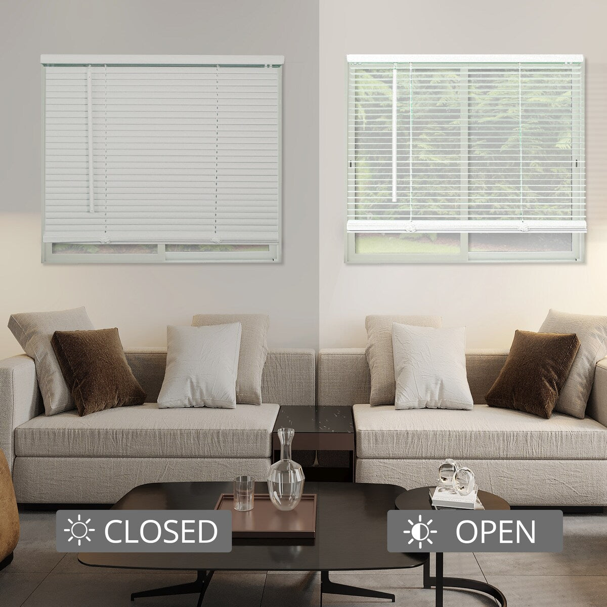 CHICOLOGY Cordless 1-Inch Vinyl Mini Blinds, Room Darkening