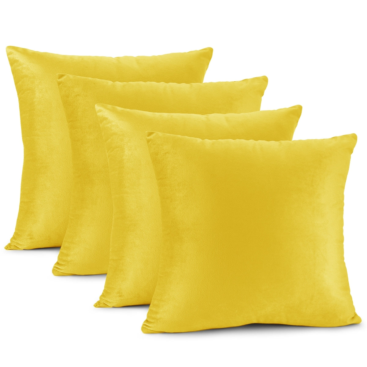 Nestl Solid Microfiber Soft Velvet Throw Pillow Cover (Set of 4)