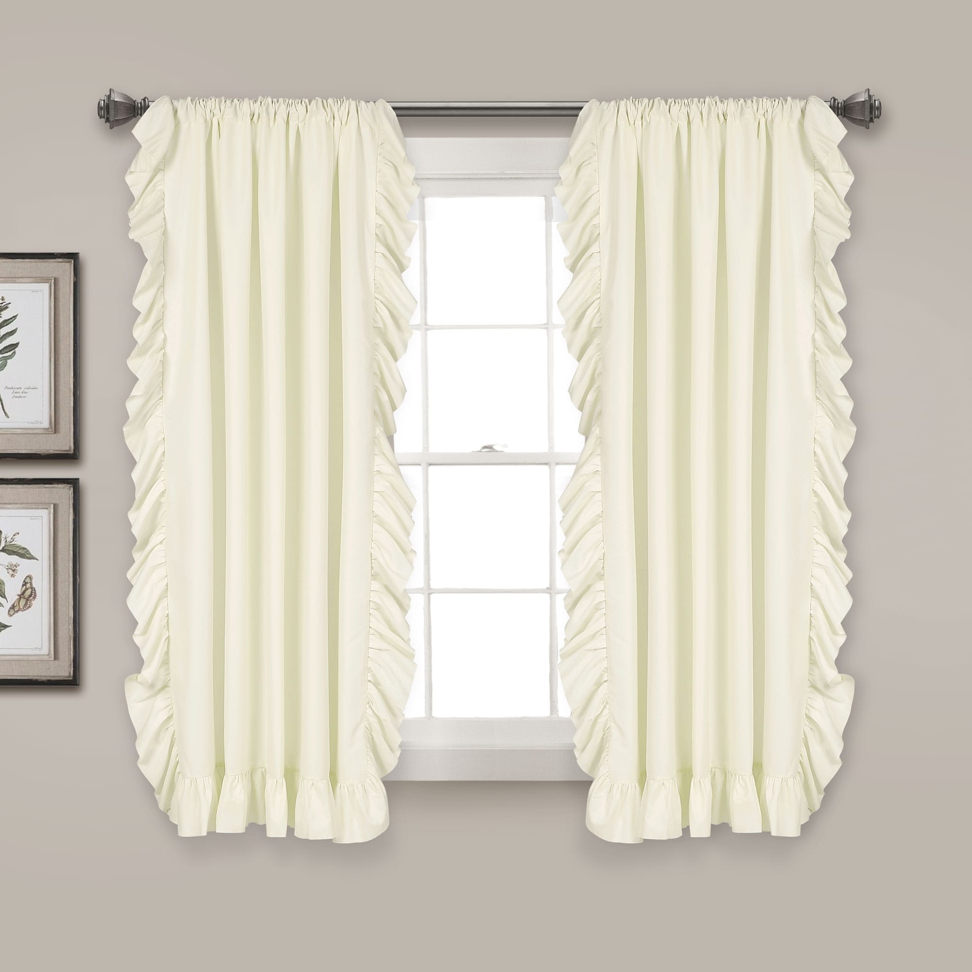 The Gray Barn Gila Ruffled Edge Curtain Panel Pair