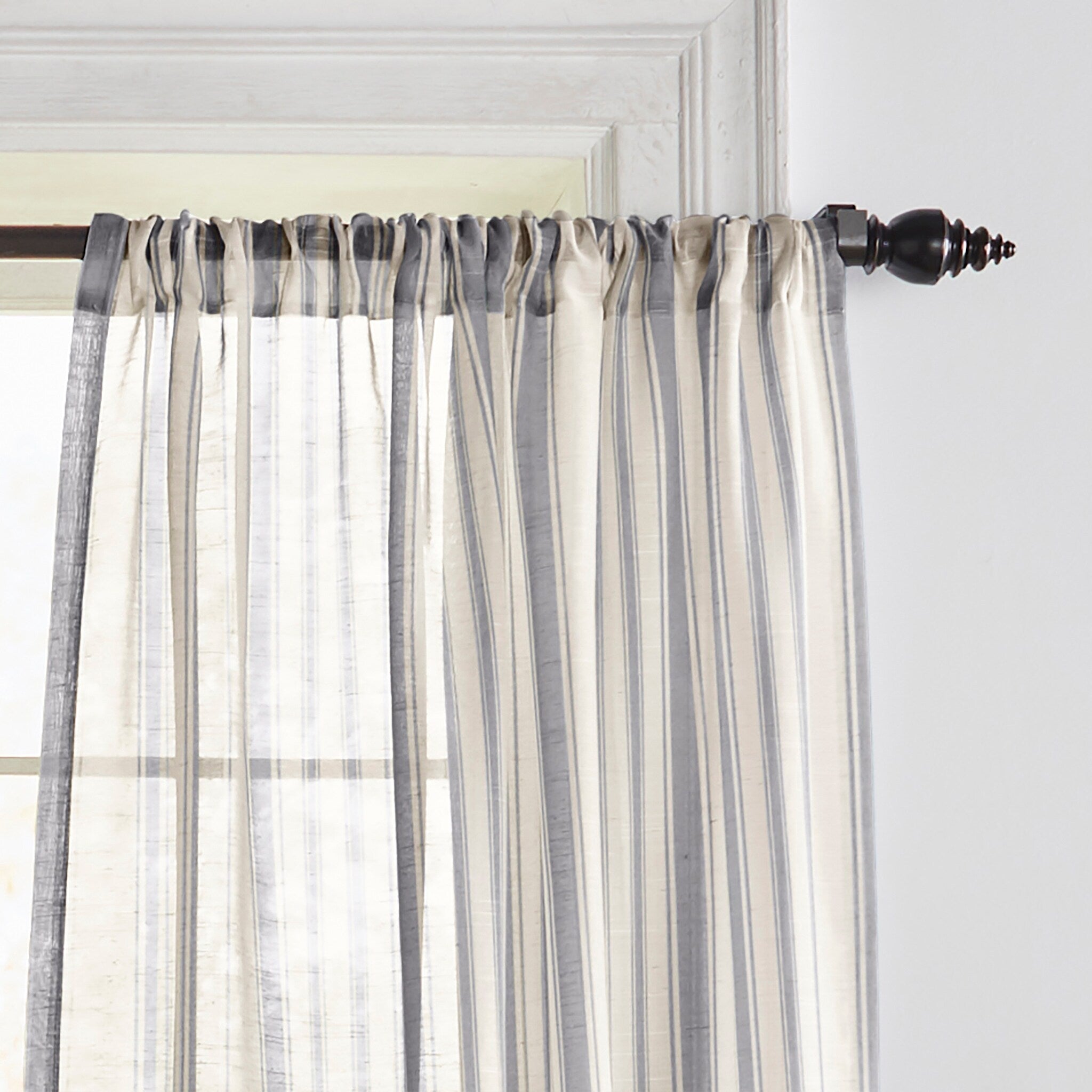 Hampton Stripe Sheer Window Curtain