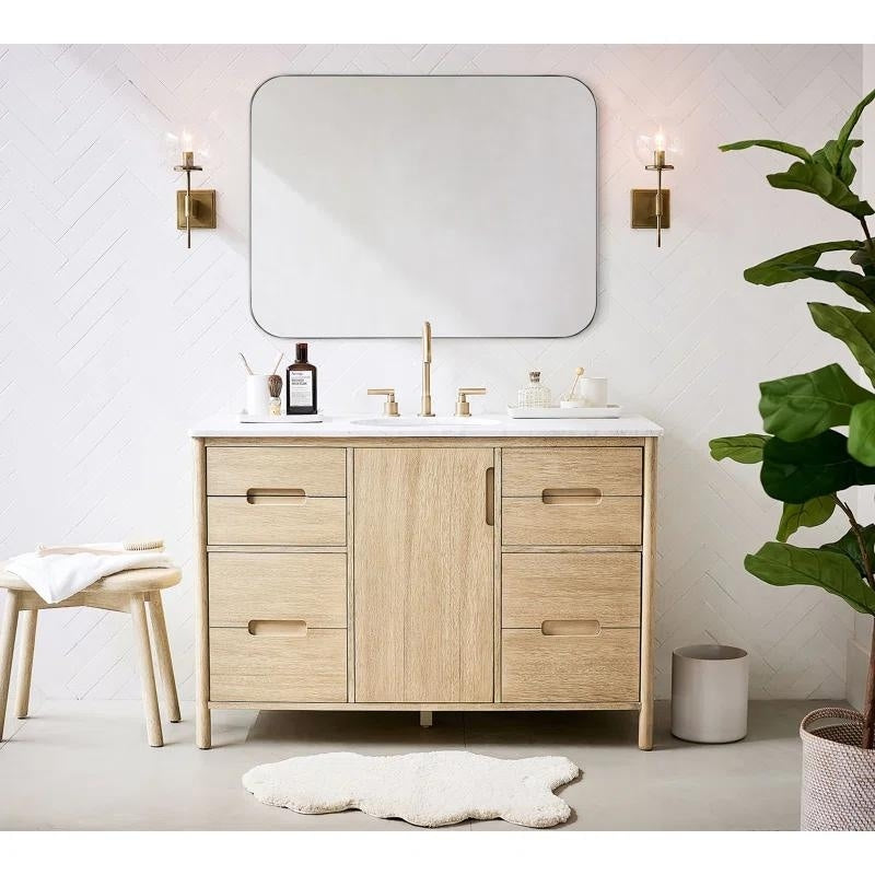 TEHOME Mid-Century Modern Chic Metal Rounded Wall Mirrors