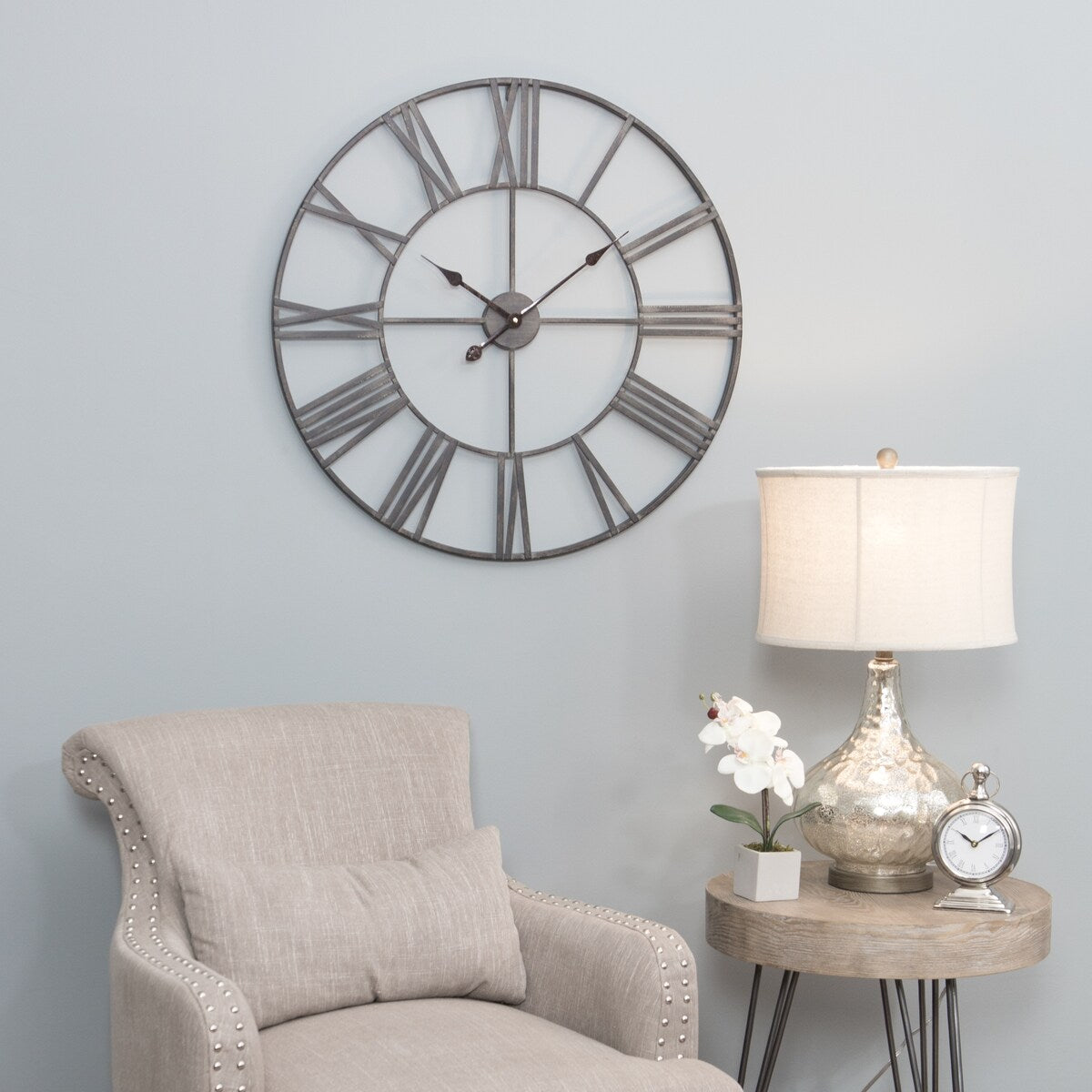 Solange Round Metal Wall Clock