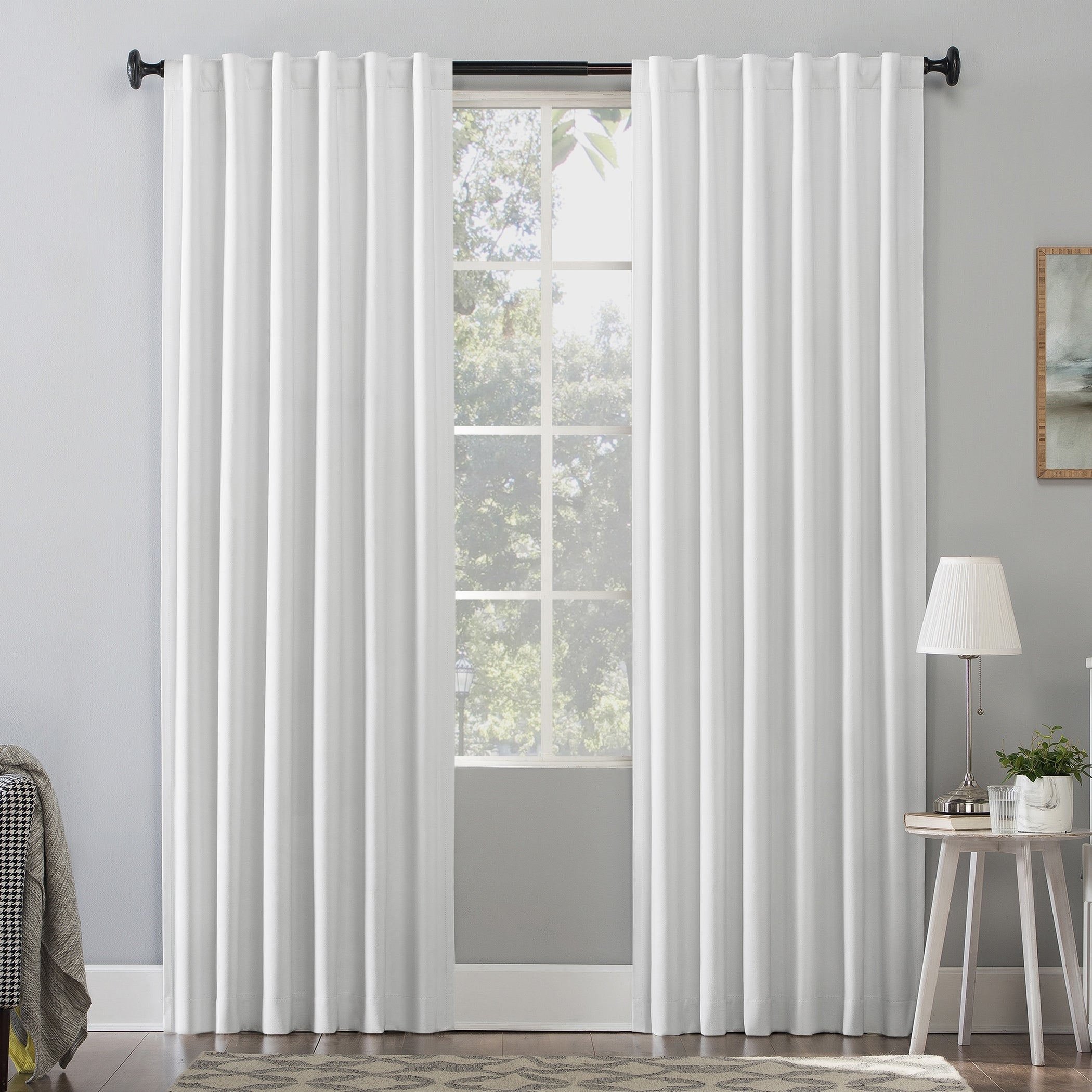 Sun Zero Amherst Velvet Noise Reducing Thermal Extreme Total Blackout Back Tab Curtain Panel, Single Panel