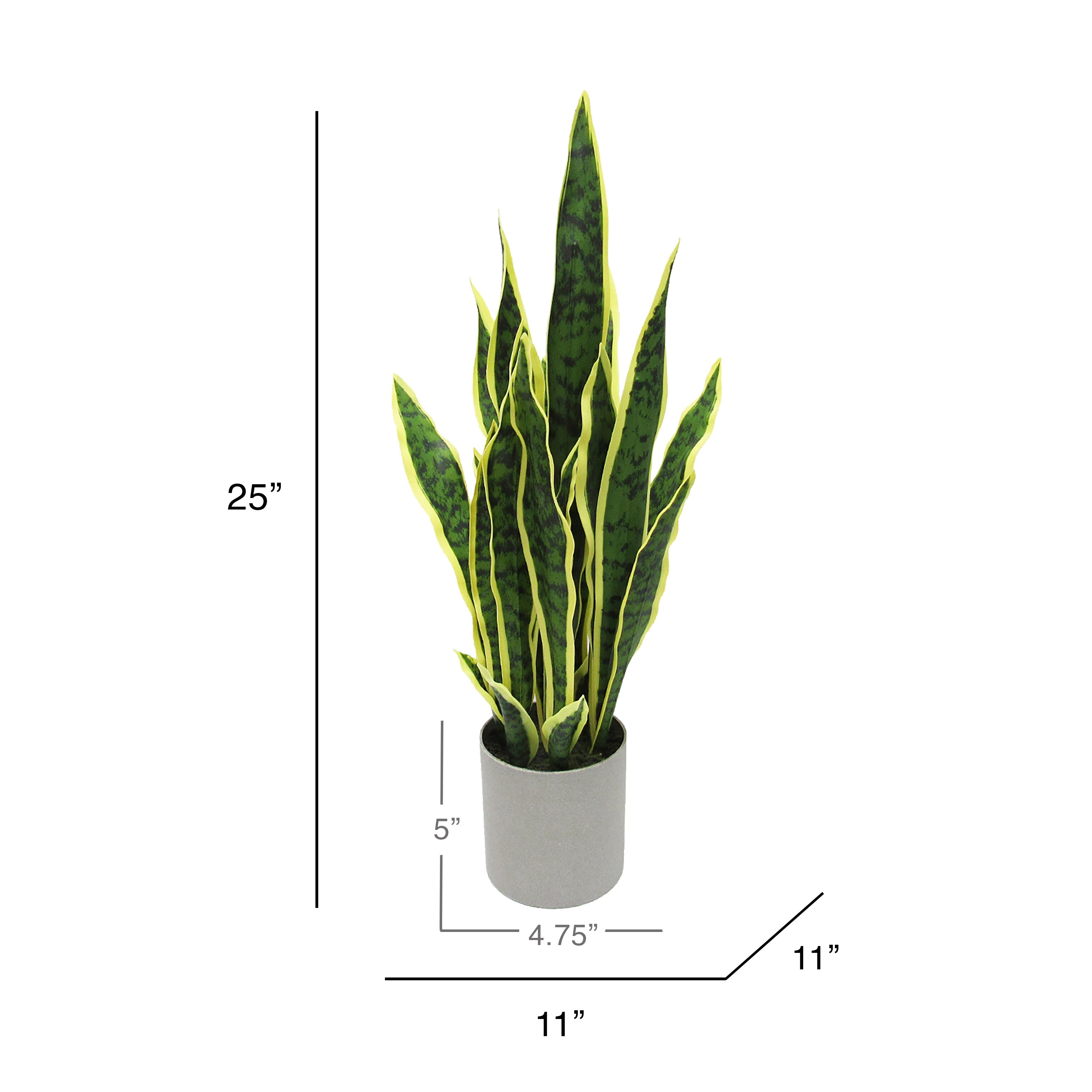 Artificial Sansevieria Snake Plant in Grey Pot