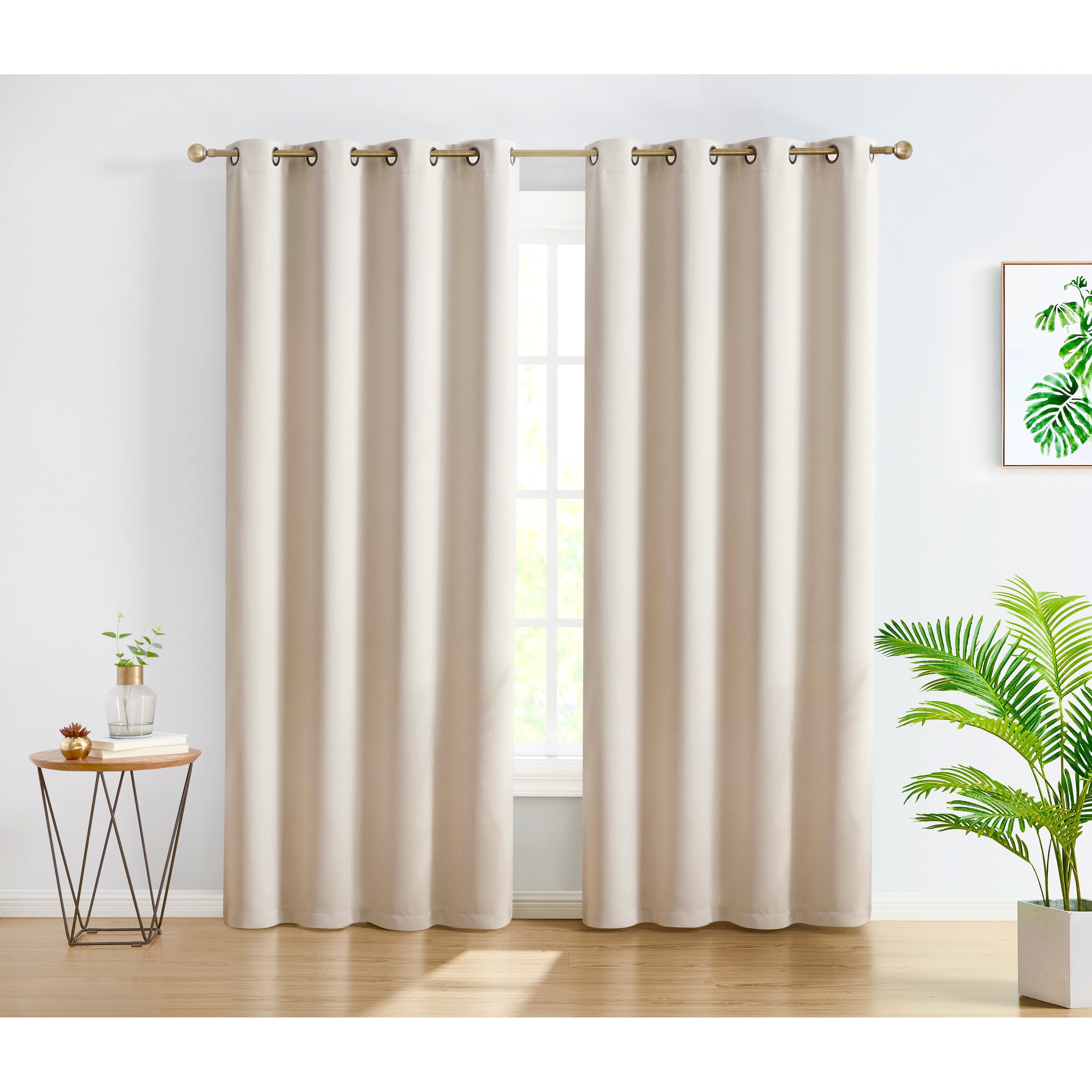 HLC.me Oxford Blackout Curtains - Thermal Insulated Window Treatment Grommet Panels, Set of 2