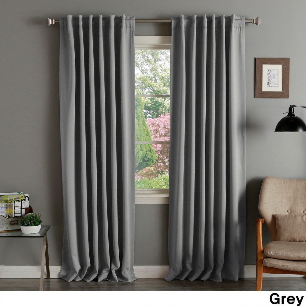 Aurora Home Solid Thermal Insulated 108-inch Blackout Curtain Panel Pair - 52 X 108 - 52 X 108