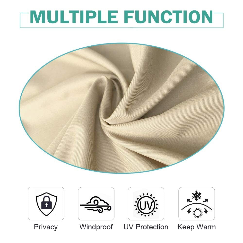 Pro Space Indoor/Outdoor Insulated Thermal Blackout Curtain Grommet Top Thick Window Drape Beige (1 Panel) - 50x96