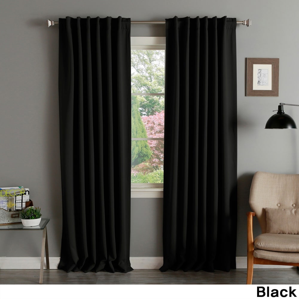 Aurora Home Solid Thermal Insulated 108-inch Blackout Curtain Panel Pair - 52 X 108 - 52 X 108