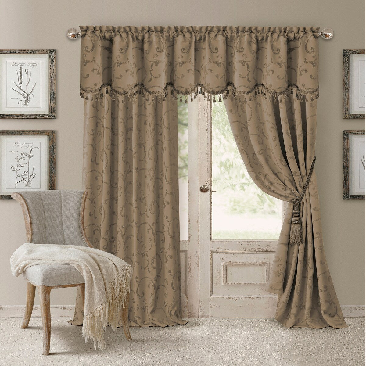 Elrene Mia Jacquard Blackout Curtain Panel