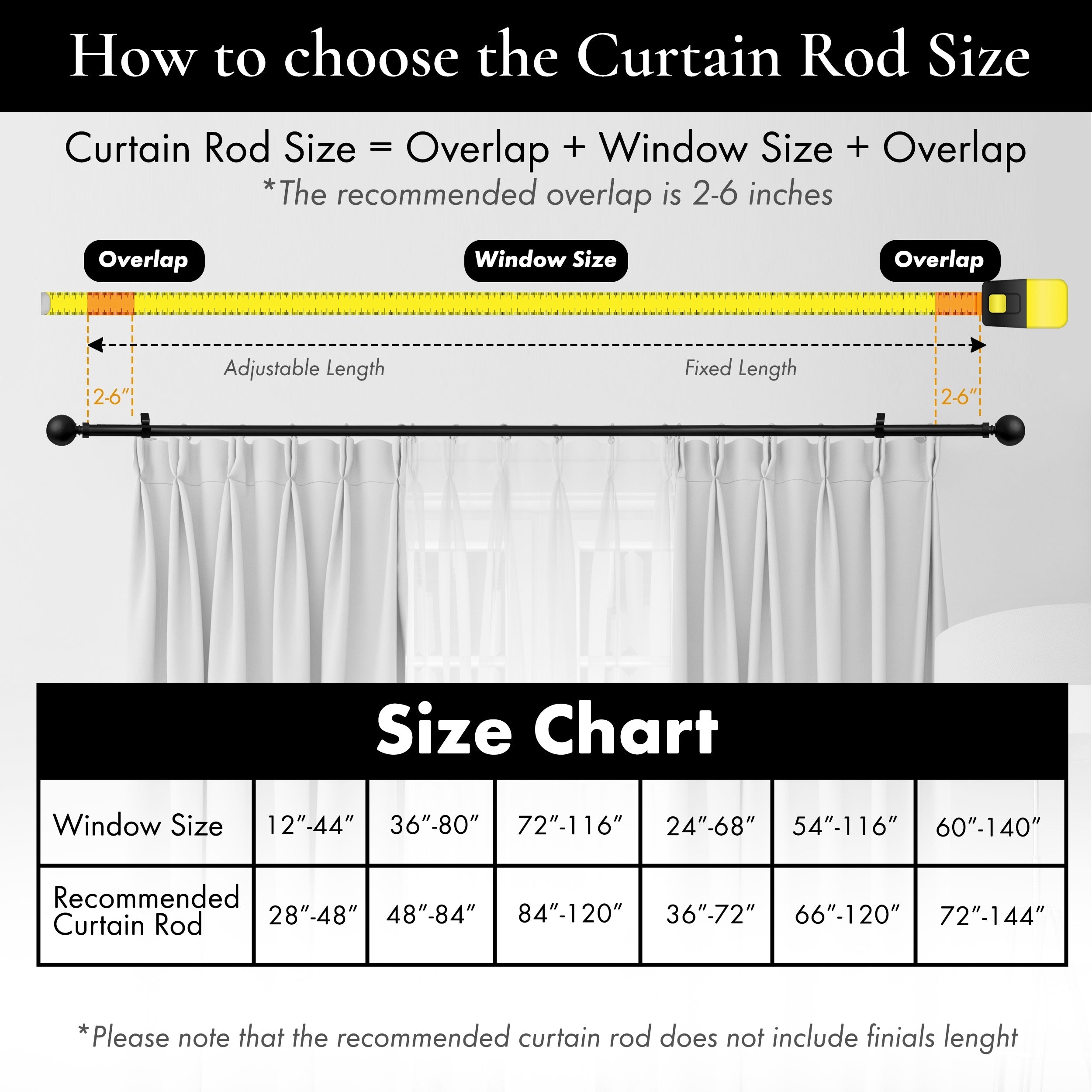 Meriville 1-Inch Diameter Ball Single Window Curtain Rod