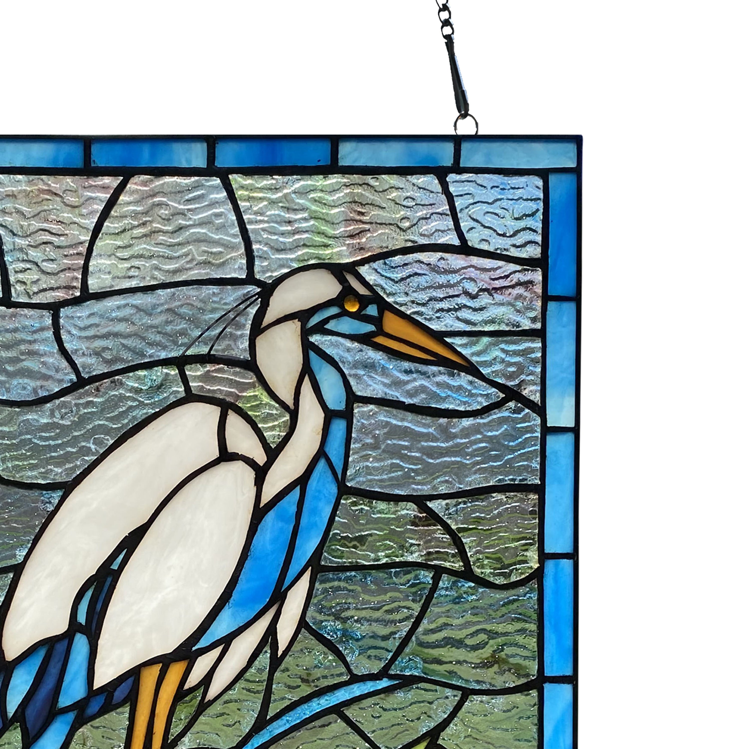 River of Goods River of Goods 18-Inch Majestic Crane Stained Glass Window Panel - 12 x 0.25 x 18