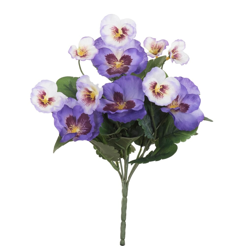 Vickerman 10 Artificial Purple Pansy Bush, 4 per pack