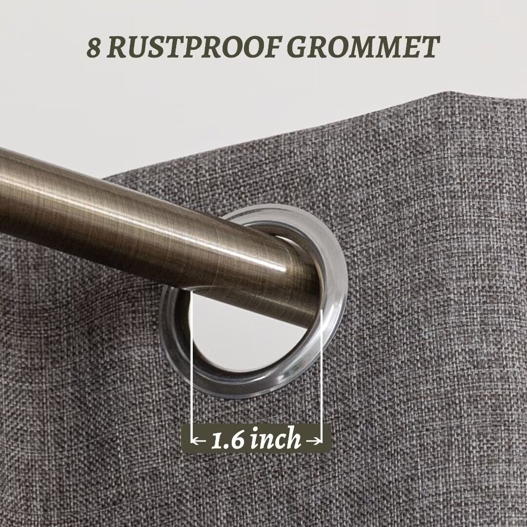 Linen Textured 100% Blackout Grommet Curtain Pair(Set of 2)