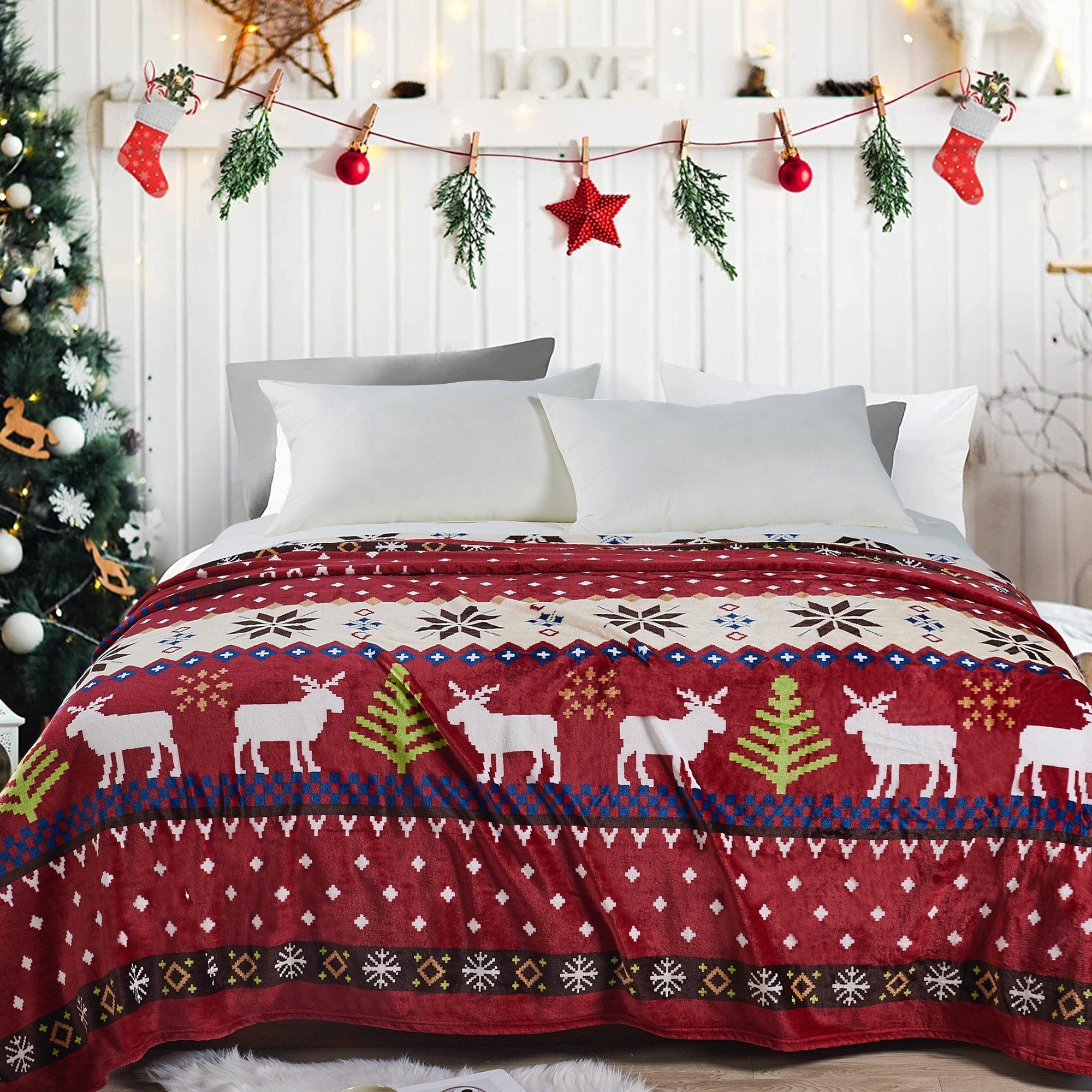 Serenta Printed Christmas Flannel Fleece Blanket