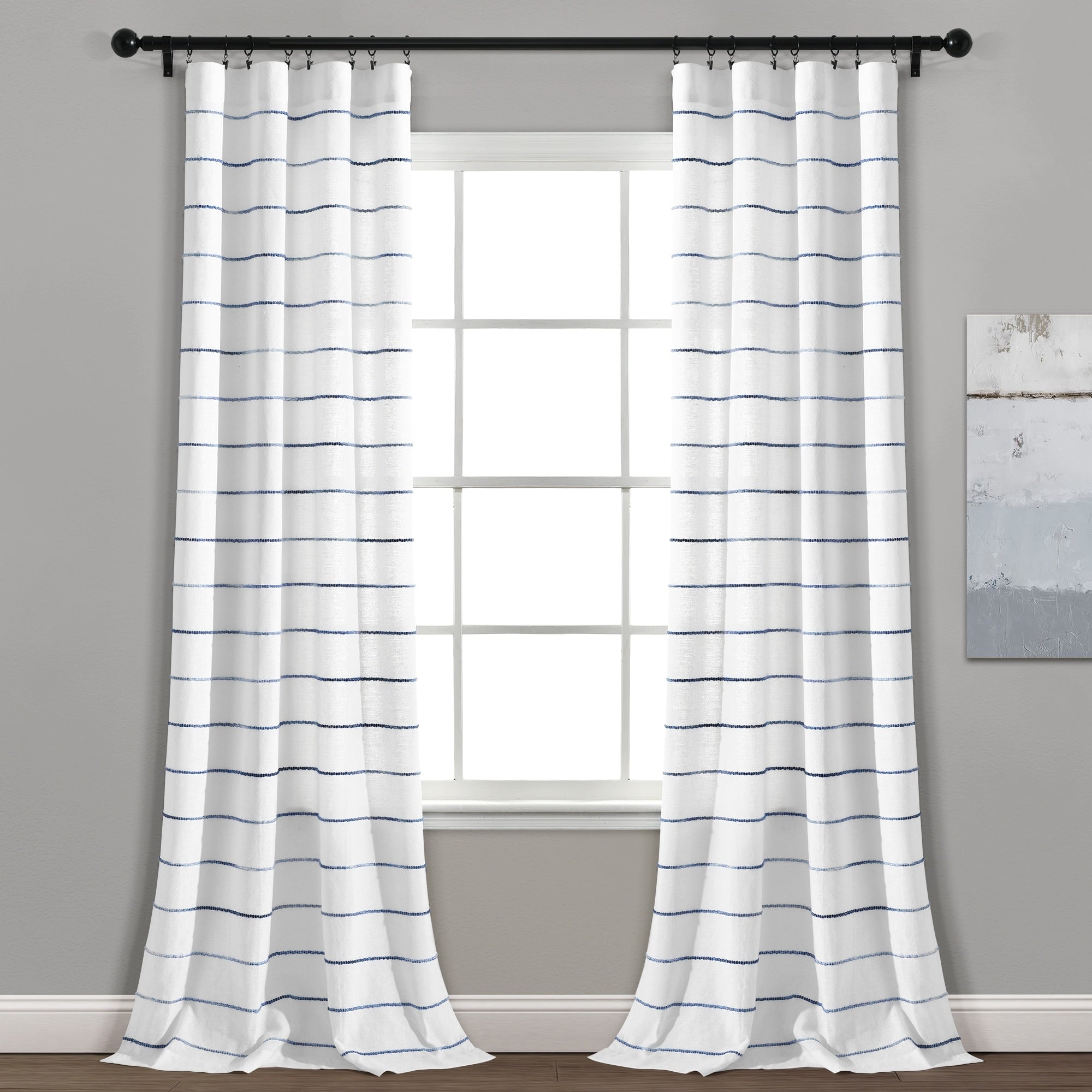 Carson Carrington Pajebo Ombre Stripe Cotton Curtain Panel Pair