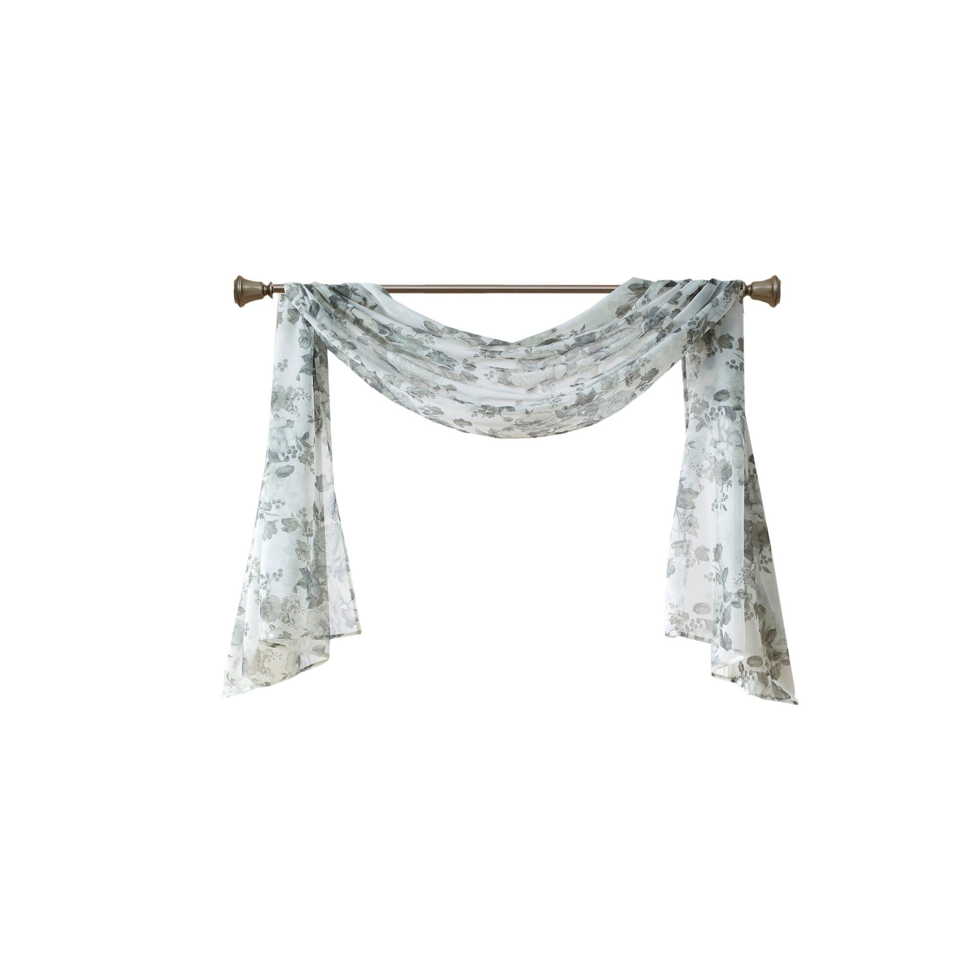 Madison Park Abelia Printed Floral Voile Sheer Scarf