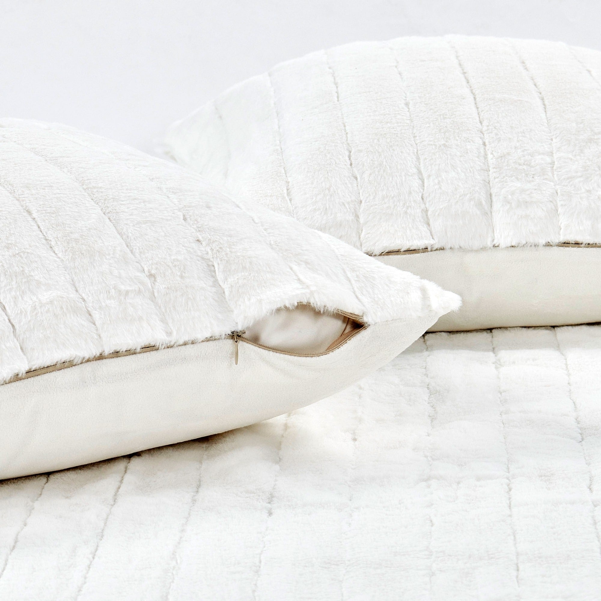 FakeFur Throw & 2 Pillow Shell Combo Set