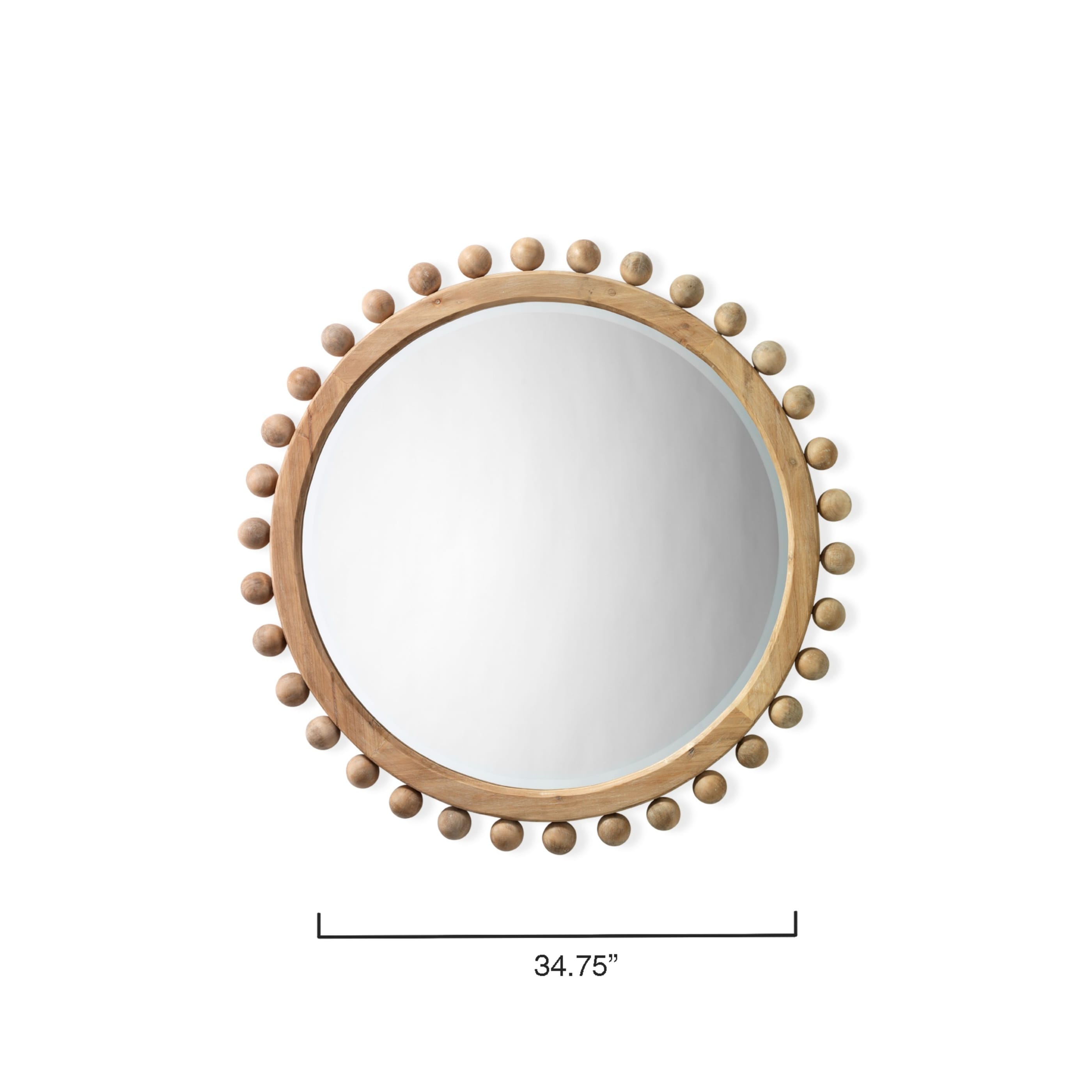 Alden Décor Orion Round Wood Mirror, Natural