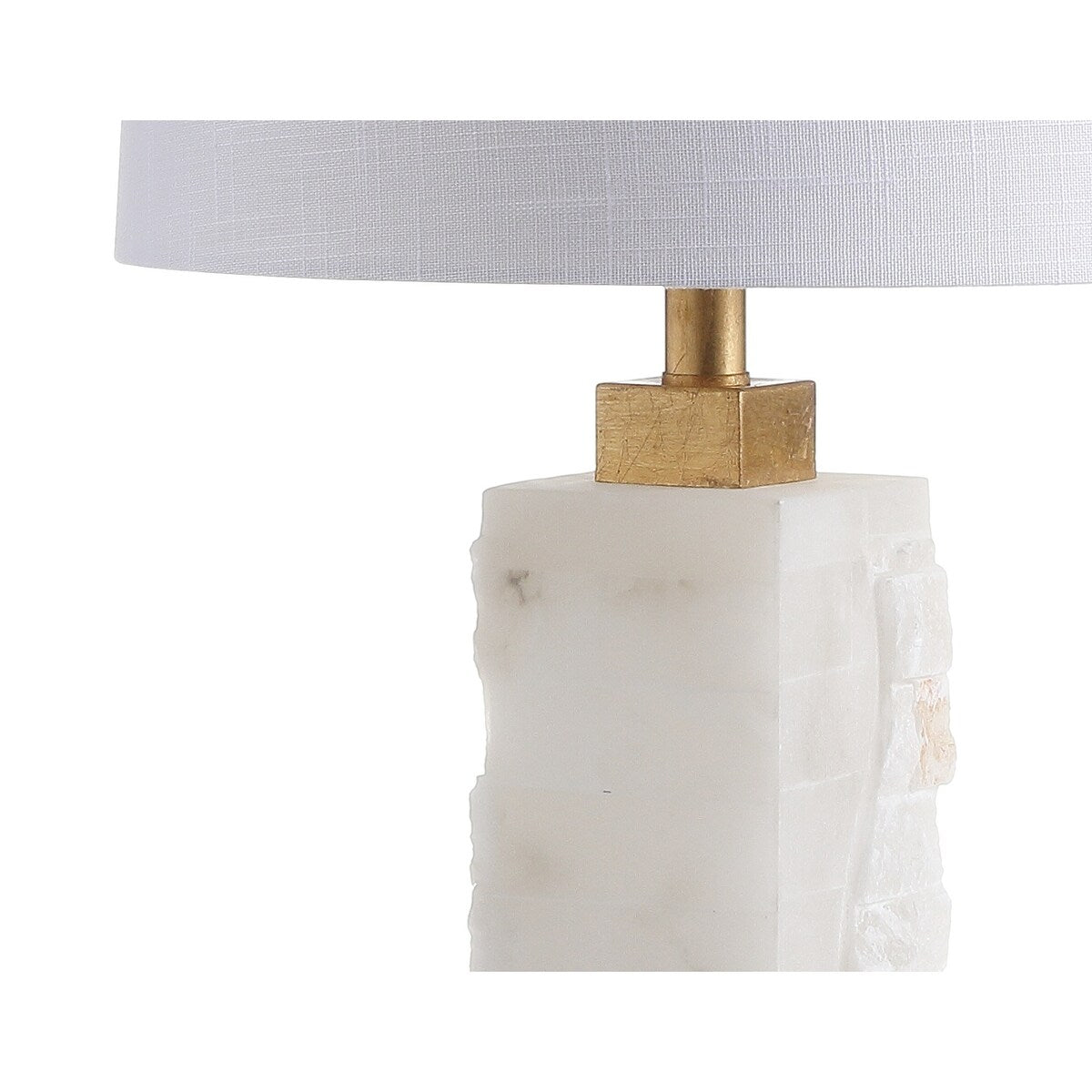 Eliza 23 Alabaster/Metal LED Table Lamp, White/Gold Leaf by JONATHAN Y