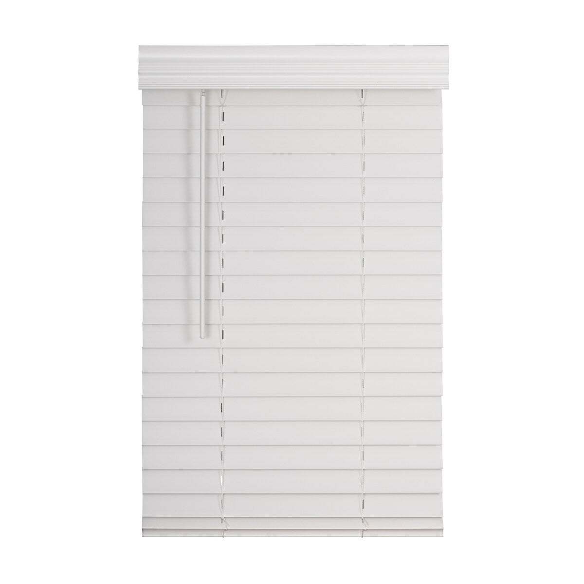 2 Cordless Faux Wood Blind - Smooth White