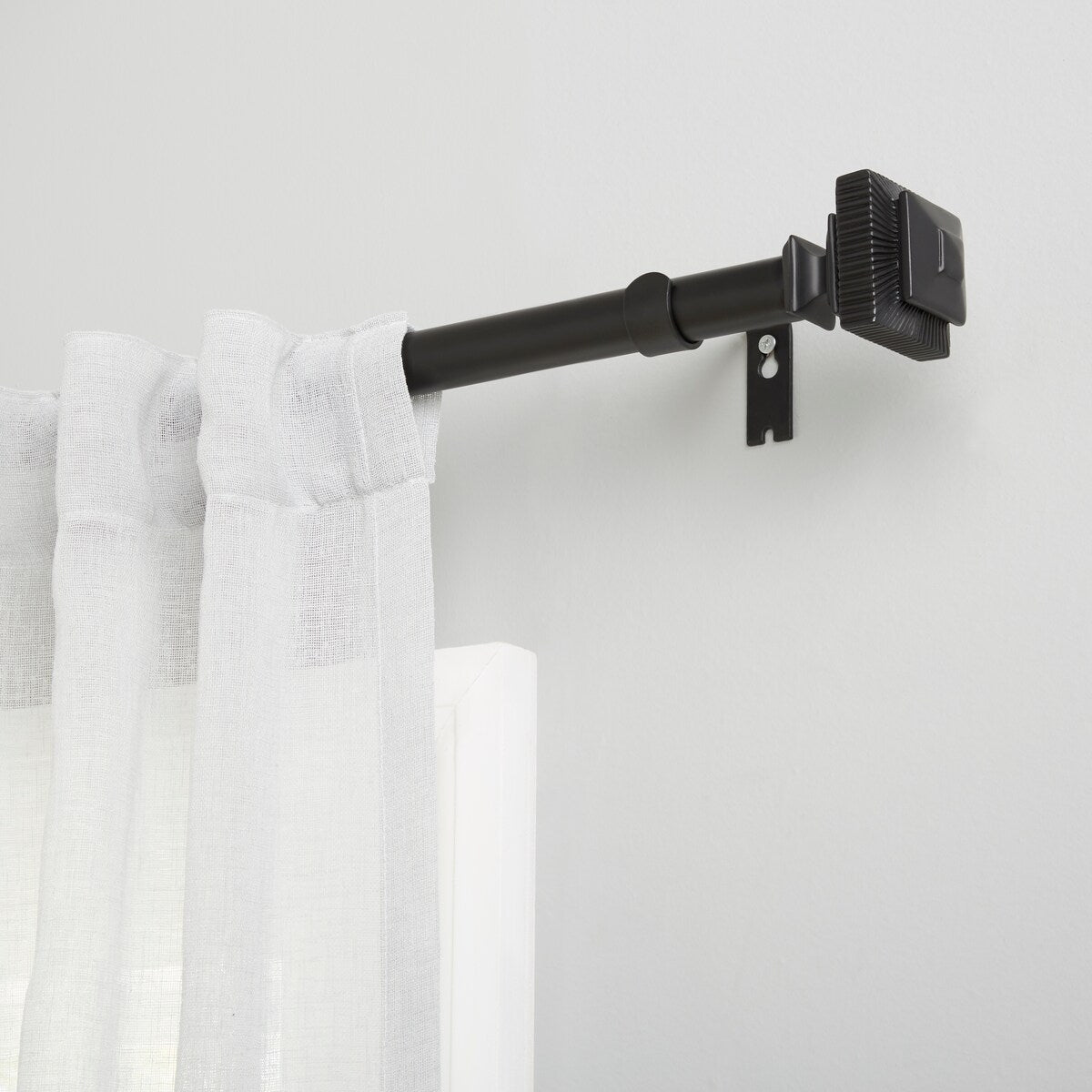 ATI Home Rockwell 1 Adjustable Window Curtain Rod and Finial Set