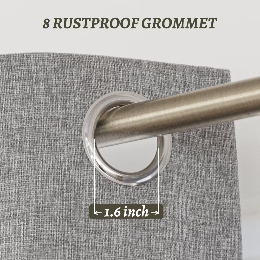 Linen Textured 100% Blackout Grommet Curtain Pair(Set of 2)