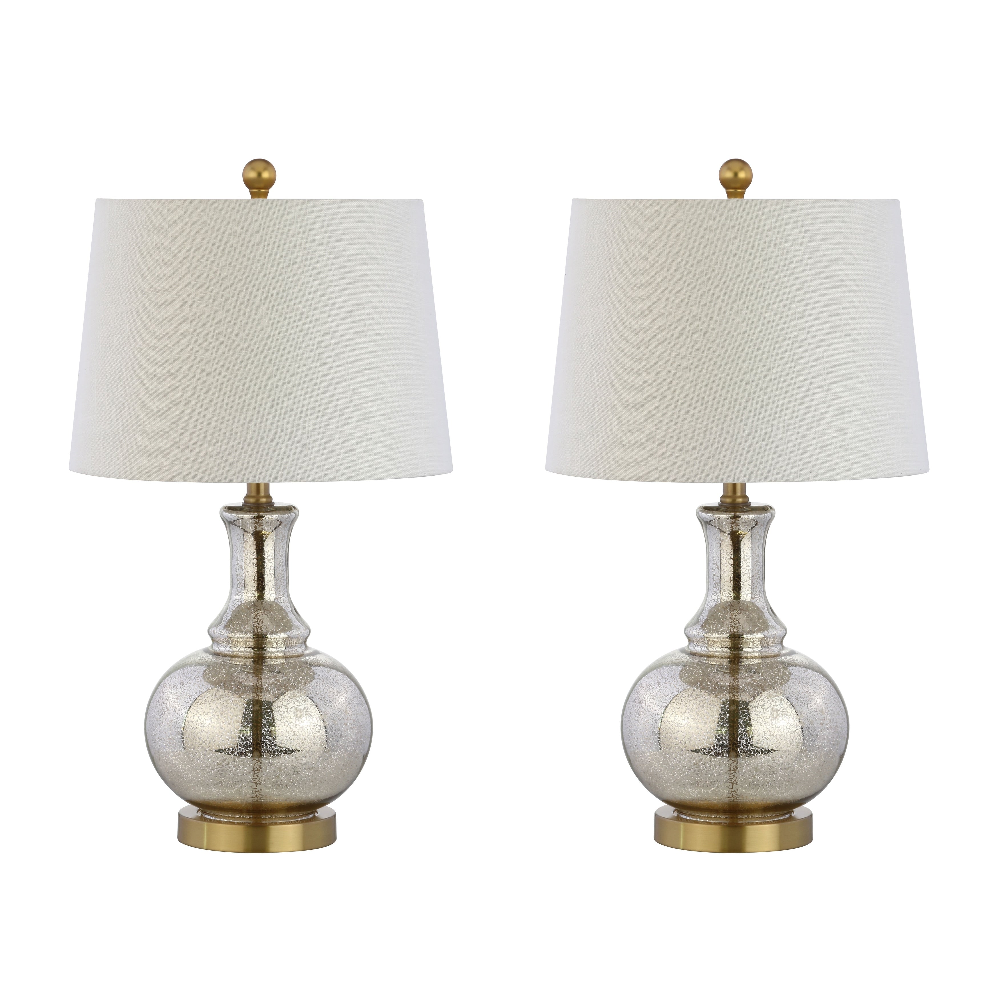 Edward 25 Glass LED Table Lamp, Mercury Silver/Brass Gold (Set of 2) by JONATHAN Y