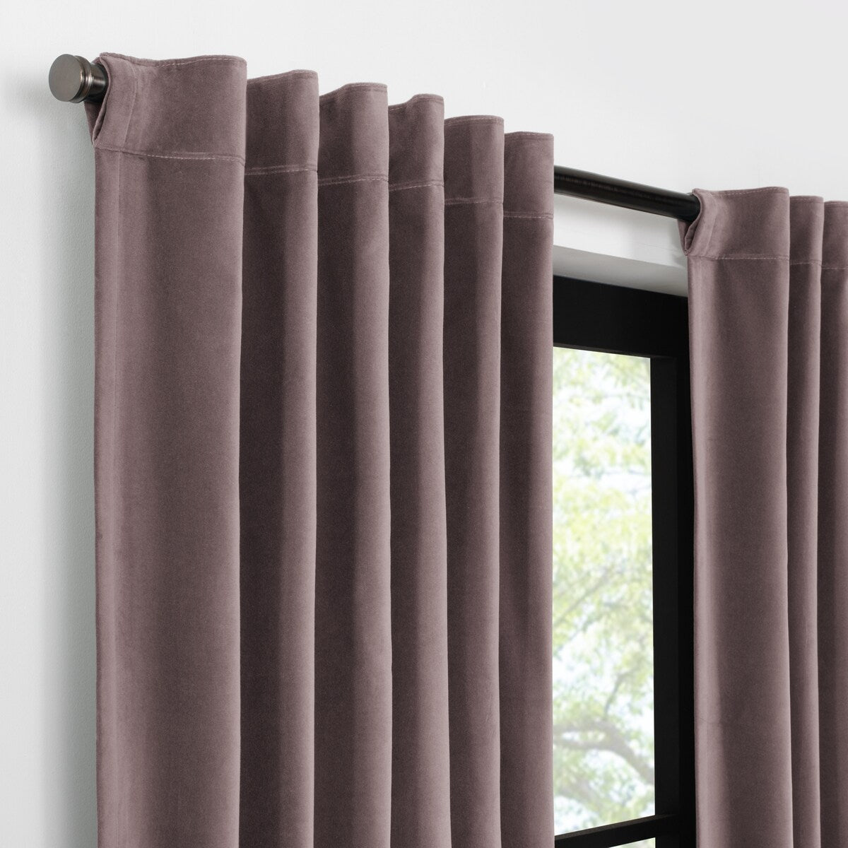 Eclipse Luxury Cotton Velvet 100% Blackout Rod Pocket Back Tab Curtain Window Panel