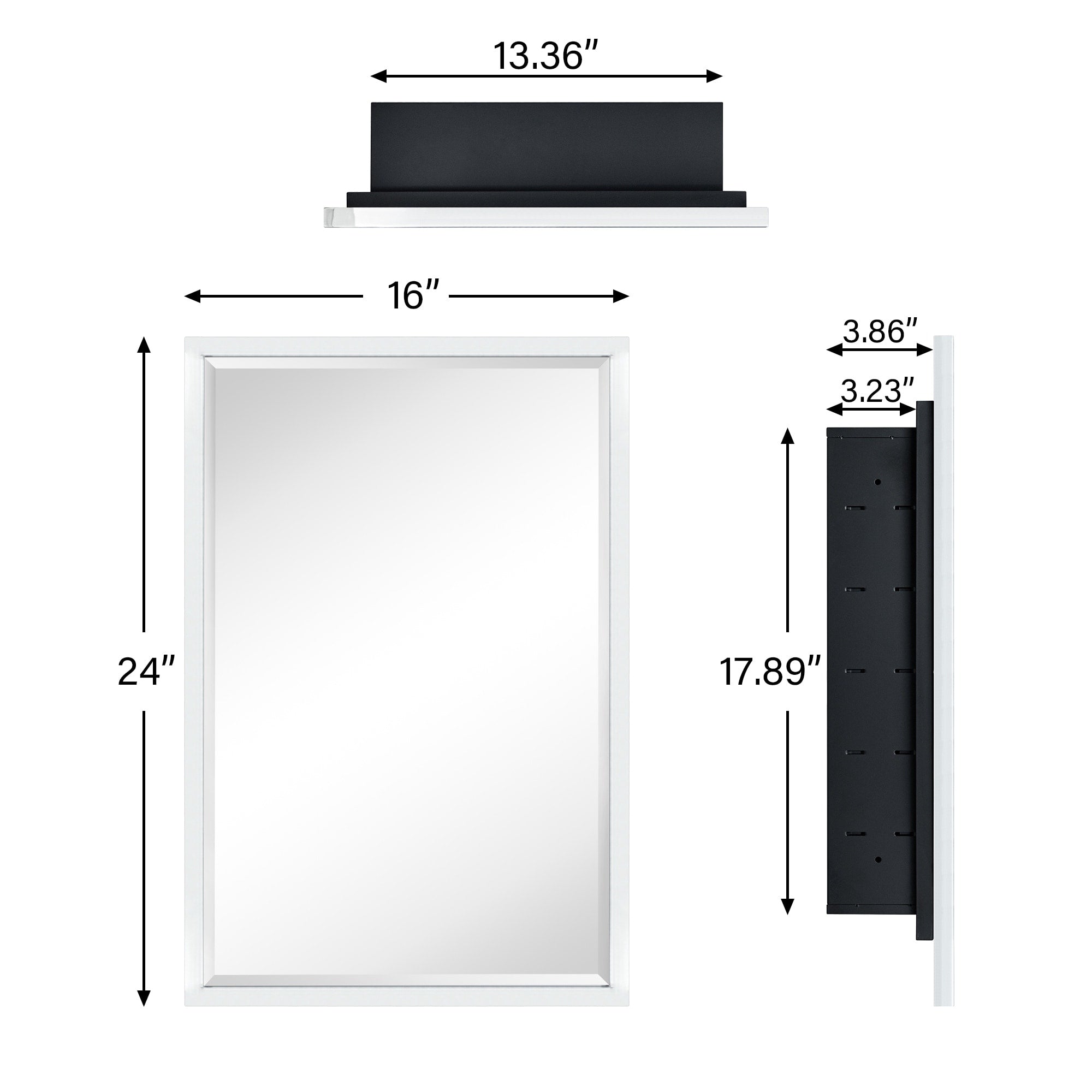 TEHOME Haddison Recessed Framed Medicine Cabinet with Mirror