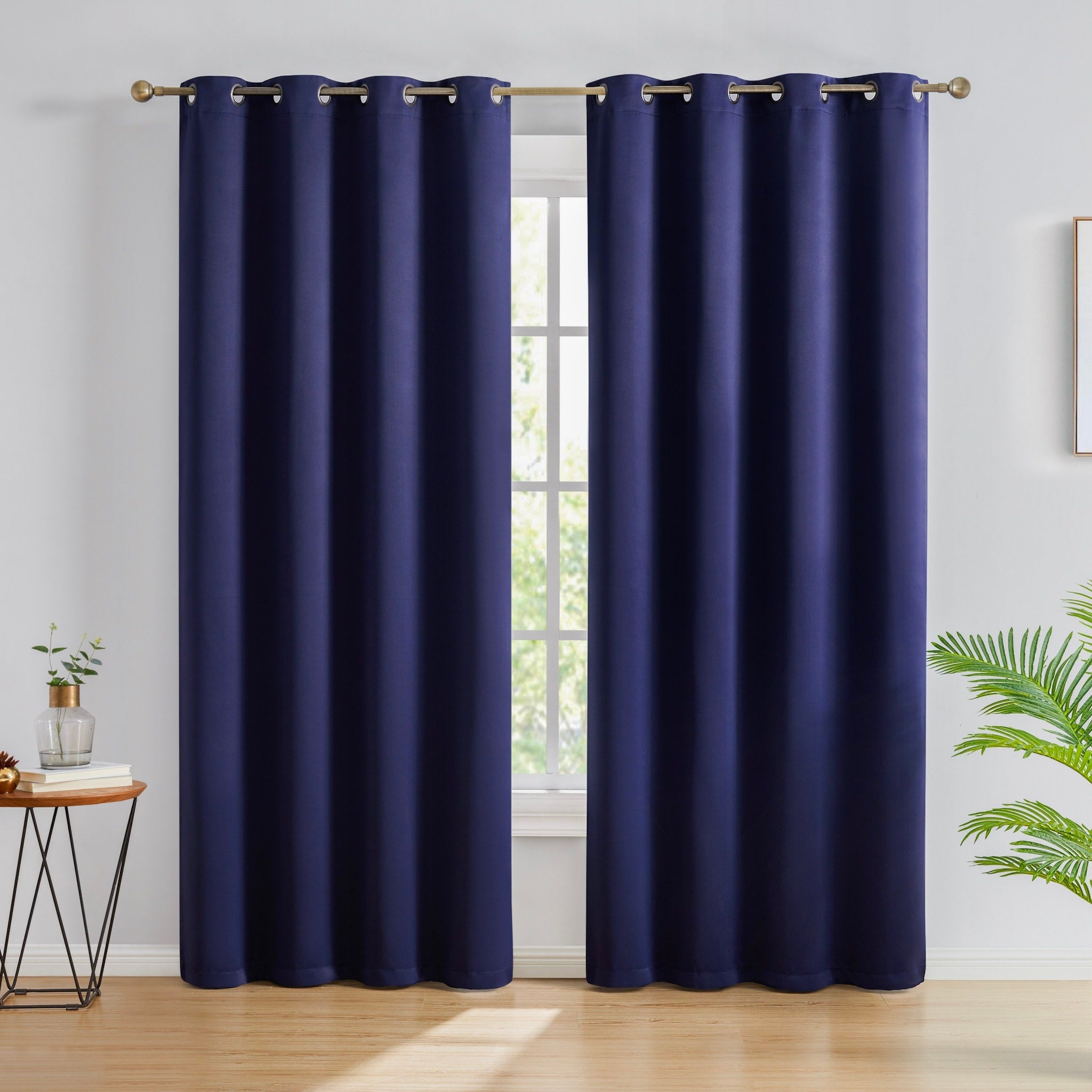 HLC.me Oxford Blackout Curtains - Thermal Insulated Window Treatment Grommet Panels, Set of 2