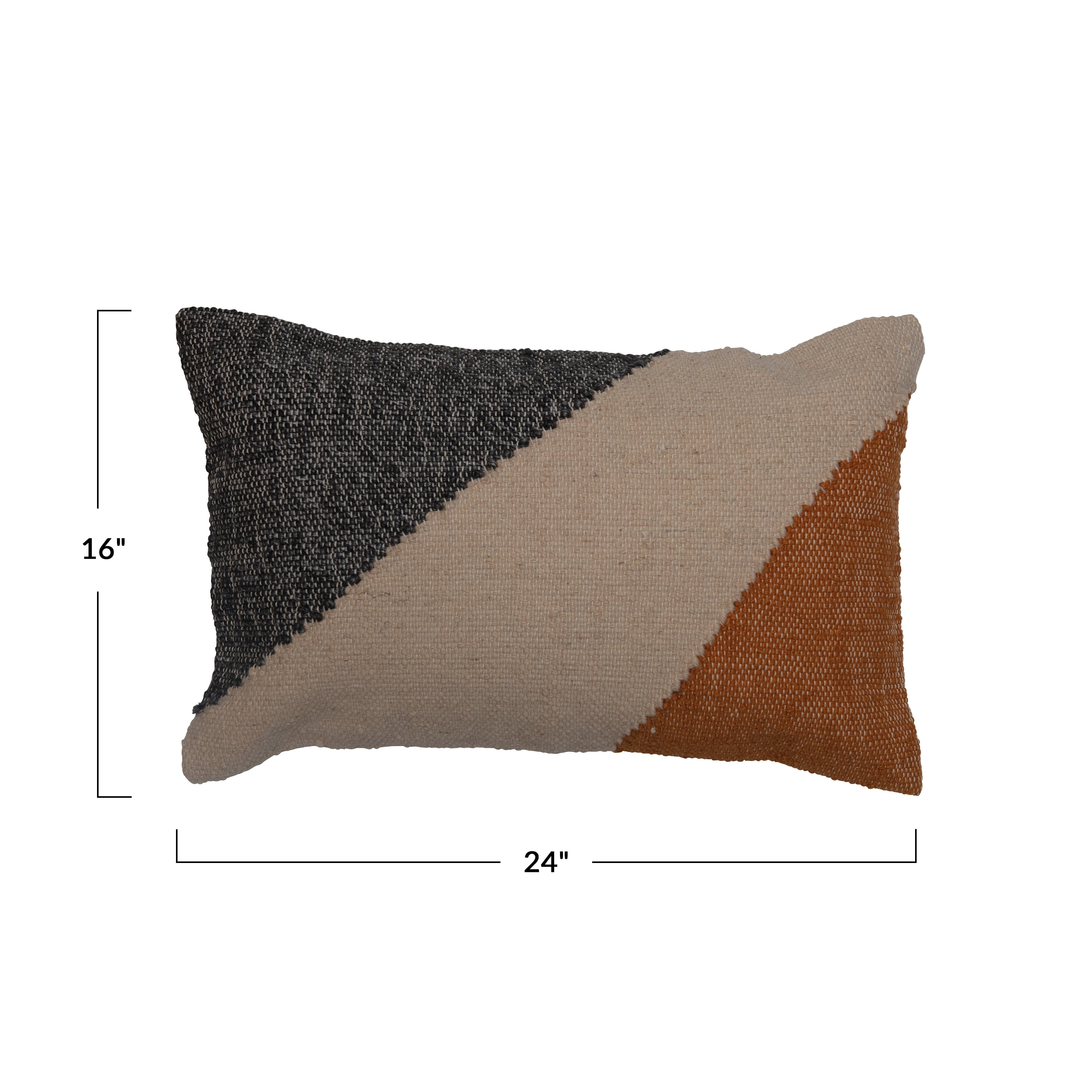 Woven Cotton Blend Killim Lumbar Pillow