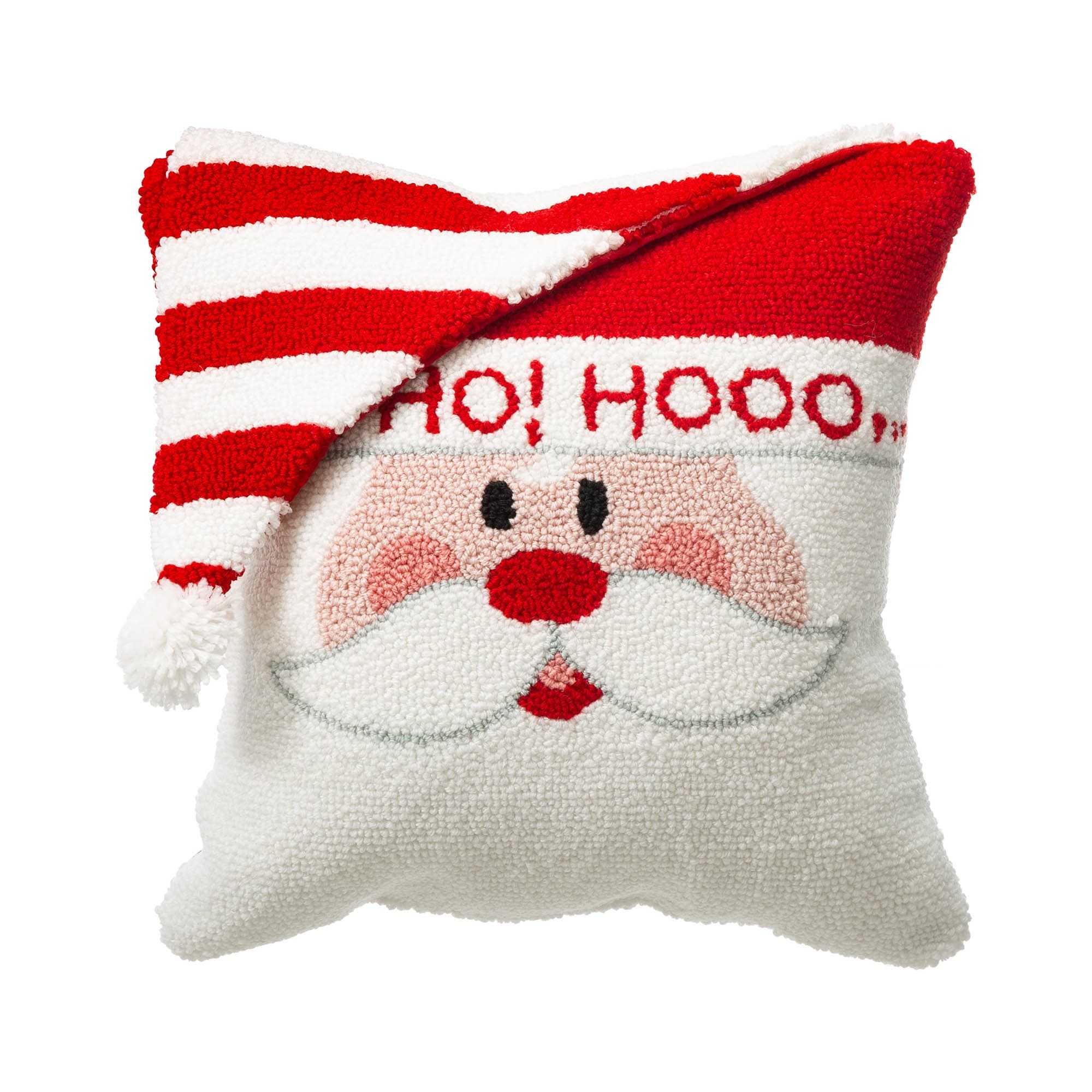 Glitzhome 14L Hooked 3D Santa Christmas Pillow Home Decor