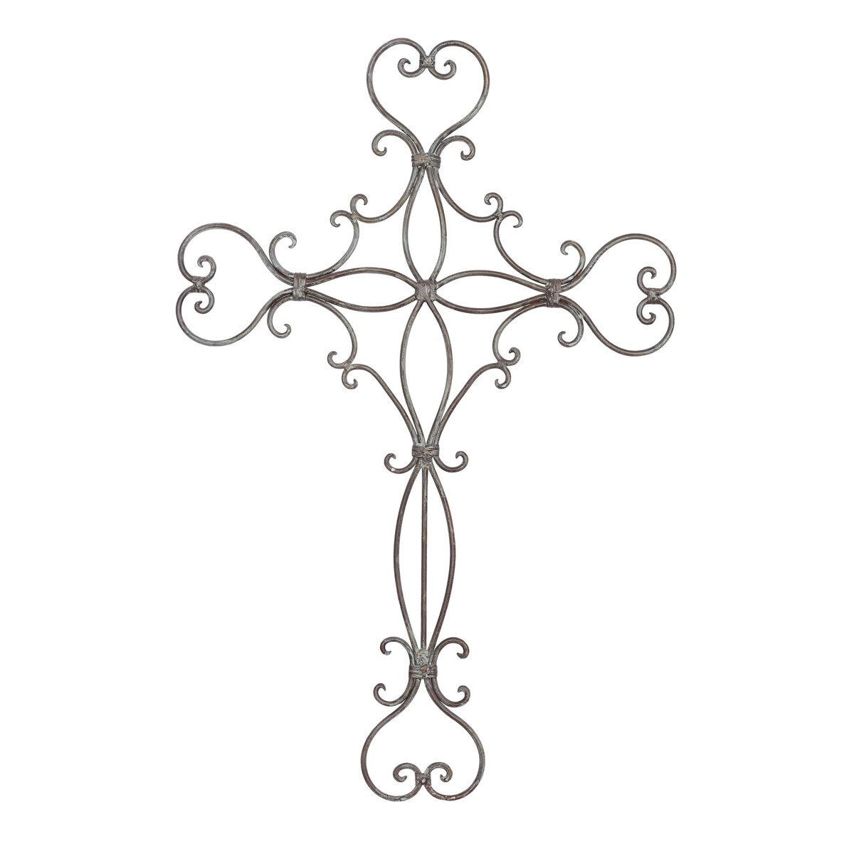 Metal Cross Scroll Home Wall Decor - Black - Roche River Decor