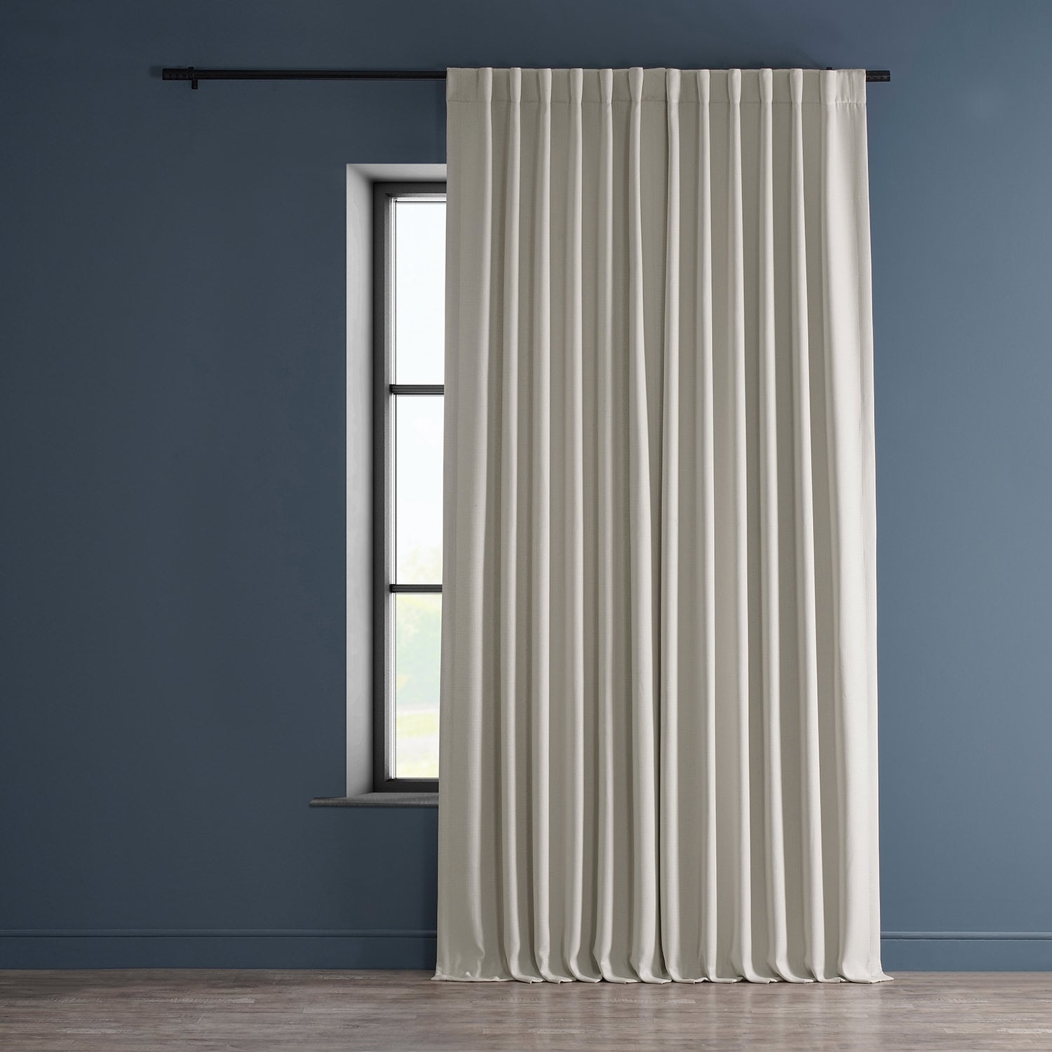 Exclusive Fabrics Faux Linen Extra Wide Room Darkening Curtains (1 Panel)