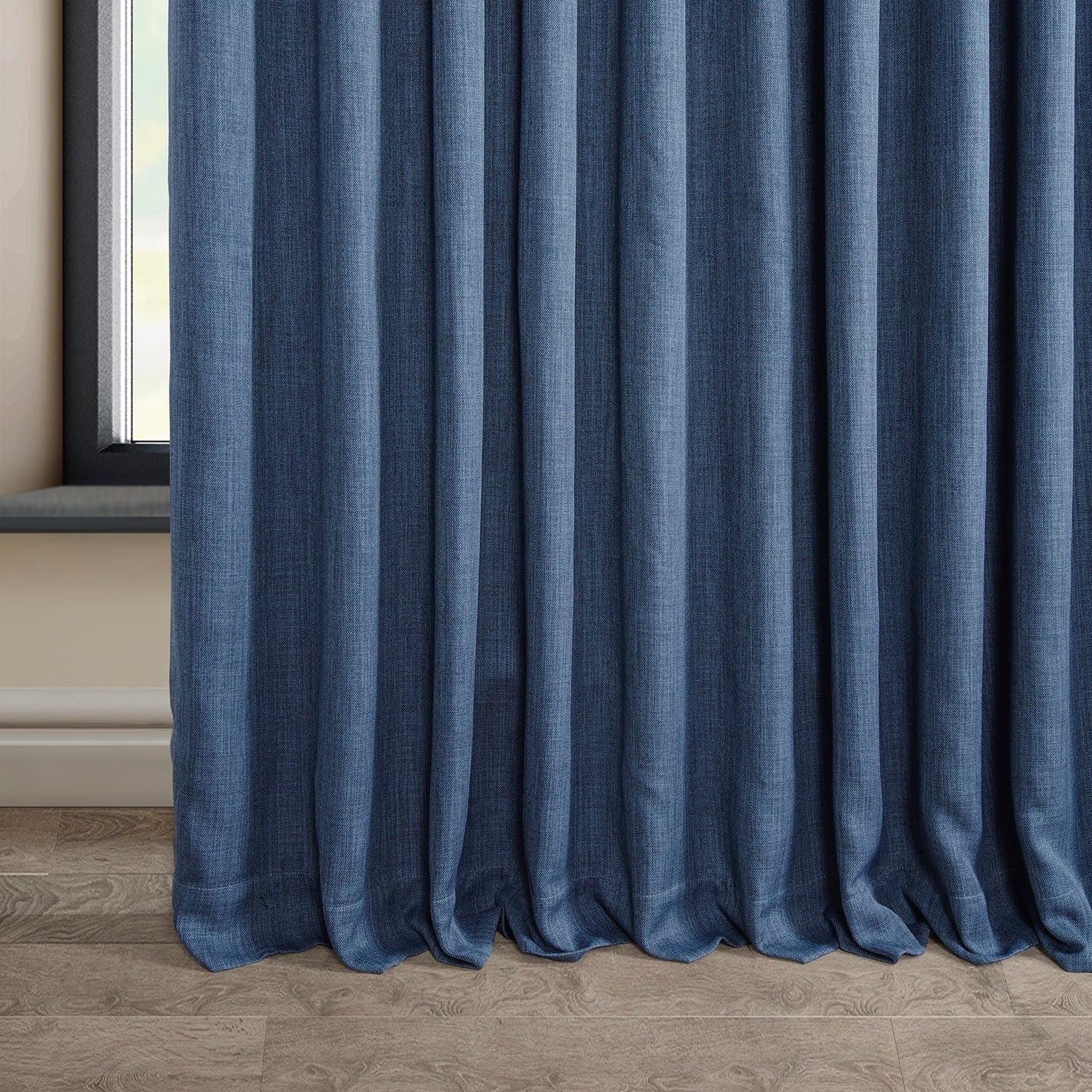 Exclusive Fabrics Faux Linen Extra Wide Room Darkening Curtains (1 Panel)