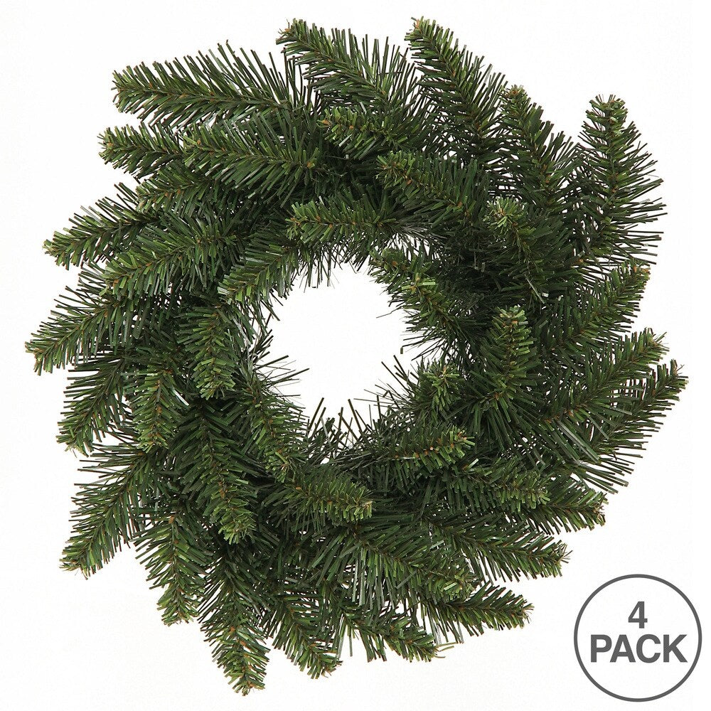 Vickerman 12 Camdon Fir Artificial Christmas wreath, unlit, Set of 4