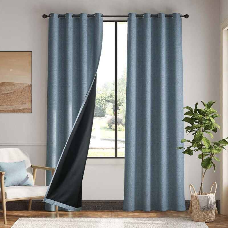 Blackout Curtains 84 Inch Length, 2 Panel Set, Living Room Insulated Curtains - 84L x 54W