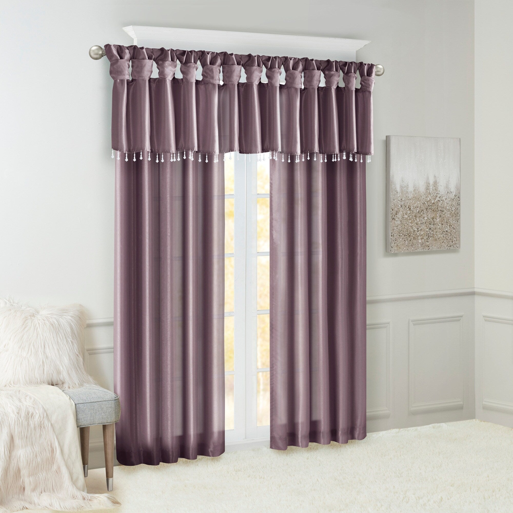 Madison Park Natalie Twisted Tab Lined Single Curtain Panel