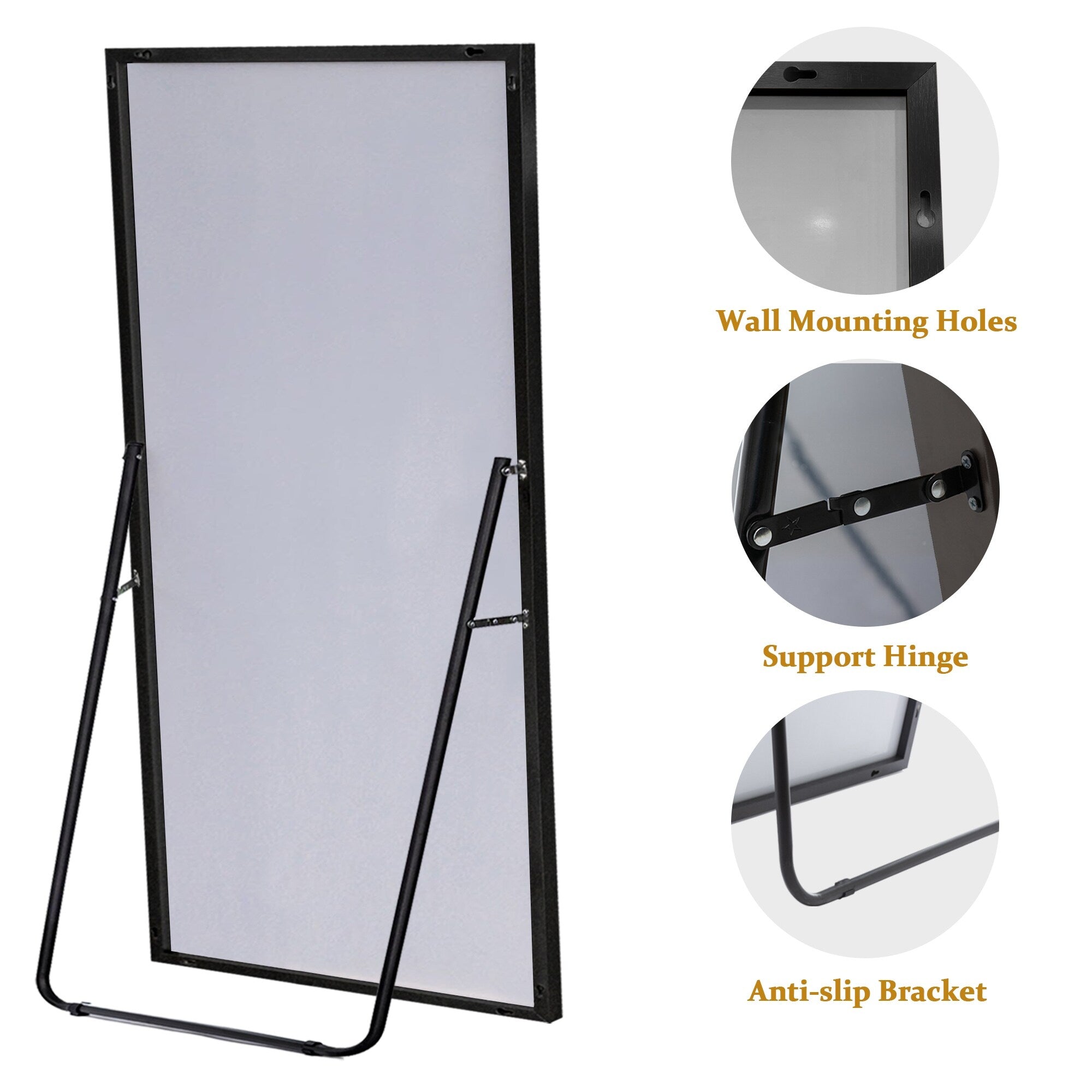 Rectangle Full Length Mirror,Floor Mirror with Stand,Hanging/Leaning