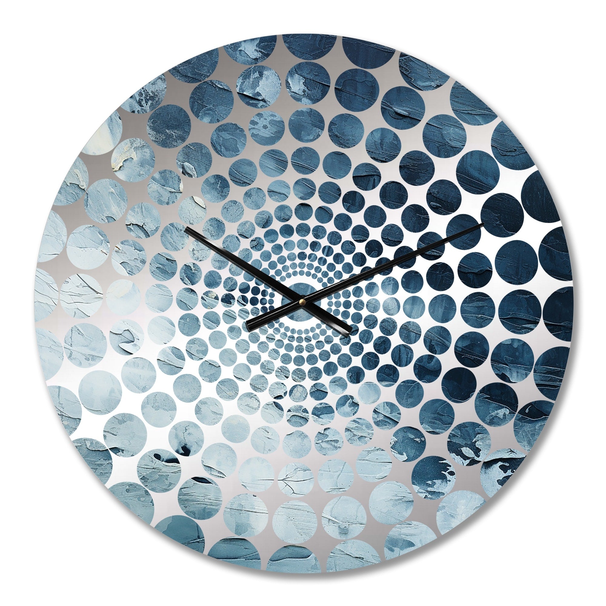 Designart White And Blue Abstract Element Fight II Abstract Shapes Clocks Modern Oversized Wall Clocks For Entryway