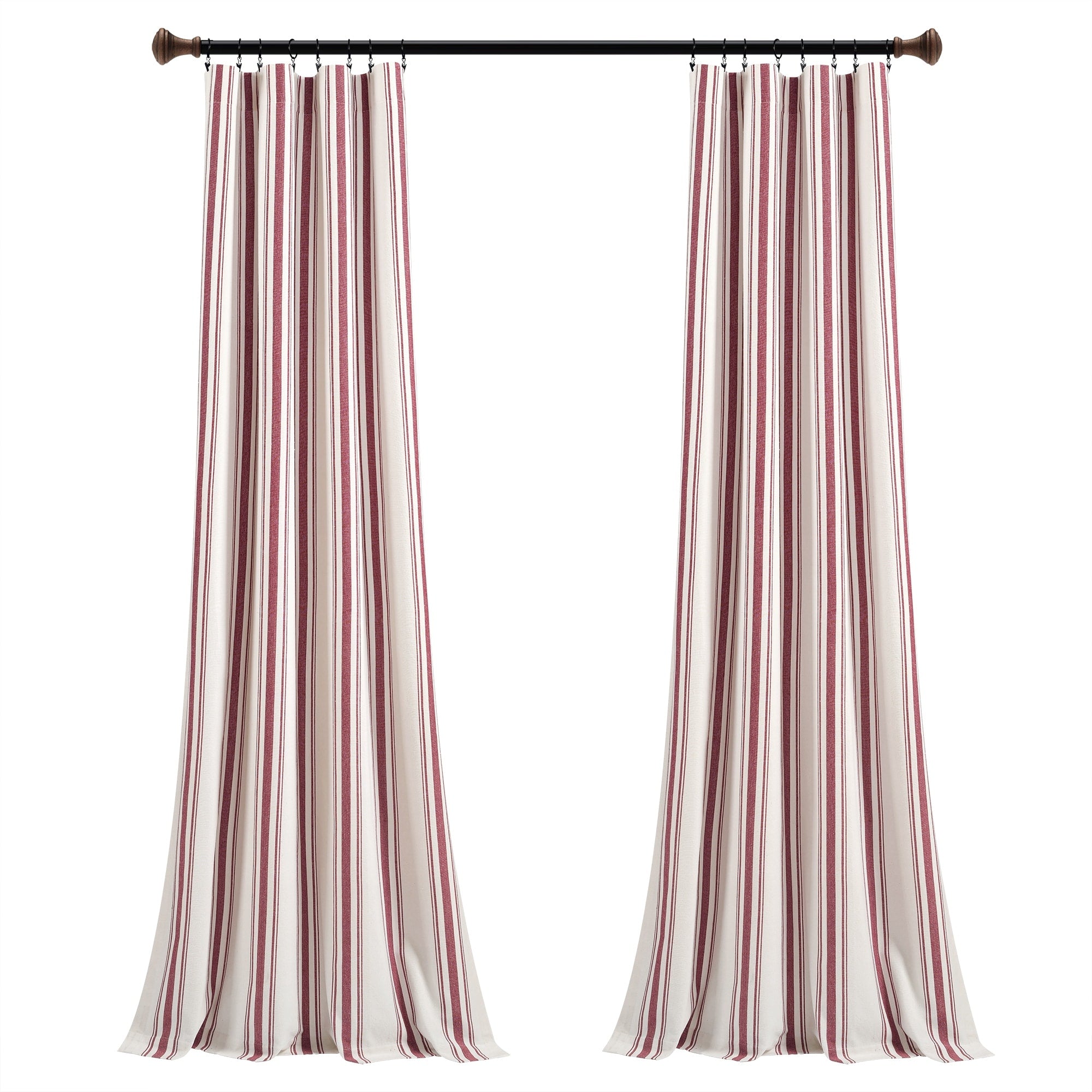 Lush Decor Farmhouse Stripe Yarn Dyed Cotton Window Curtain Panel Pair