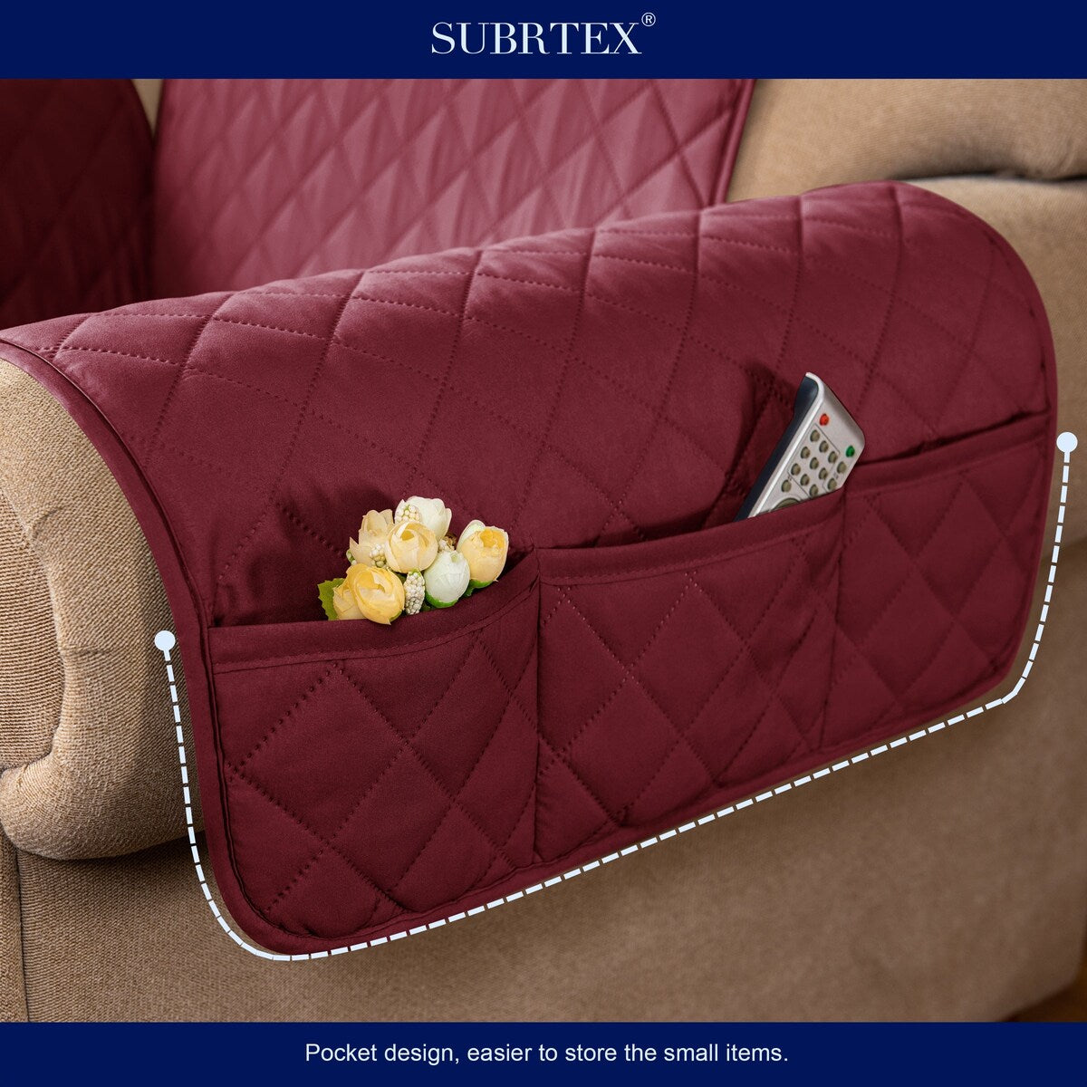 Subrtex XL Sofa Reversible Couch Cover Quilted Slipcover Furniture Protector