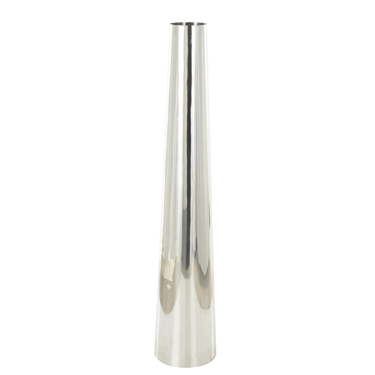 Stainless Steel Metal Minimalistic Tall Floor Cone Decorative Vase - Gold or Silver - Roche River Decor