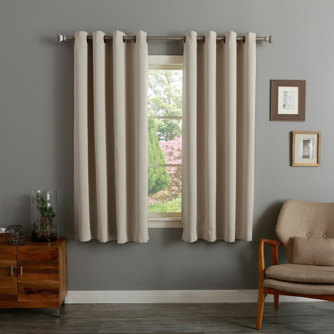 Aurora Home Thermal Insulated Blackout Grommet Top Curtain Panel Pair