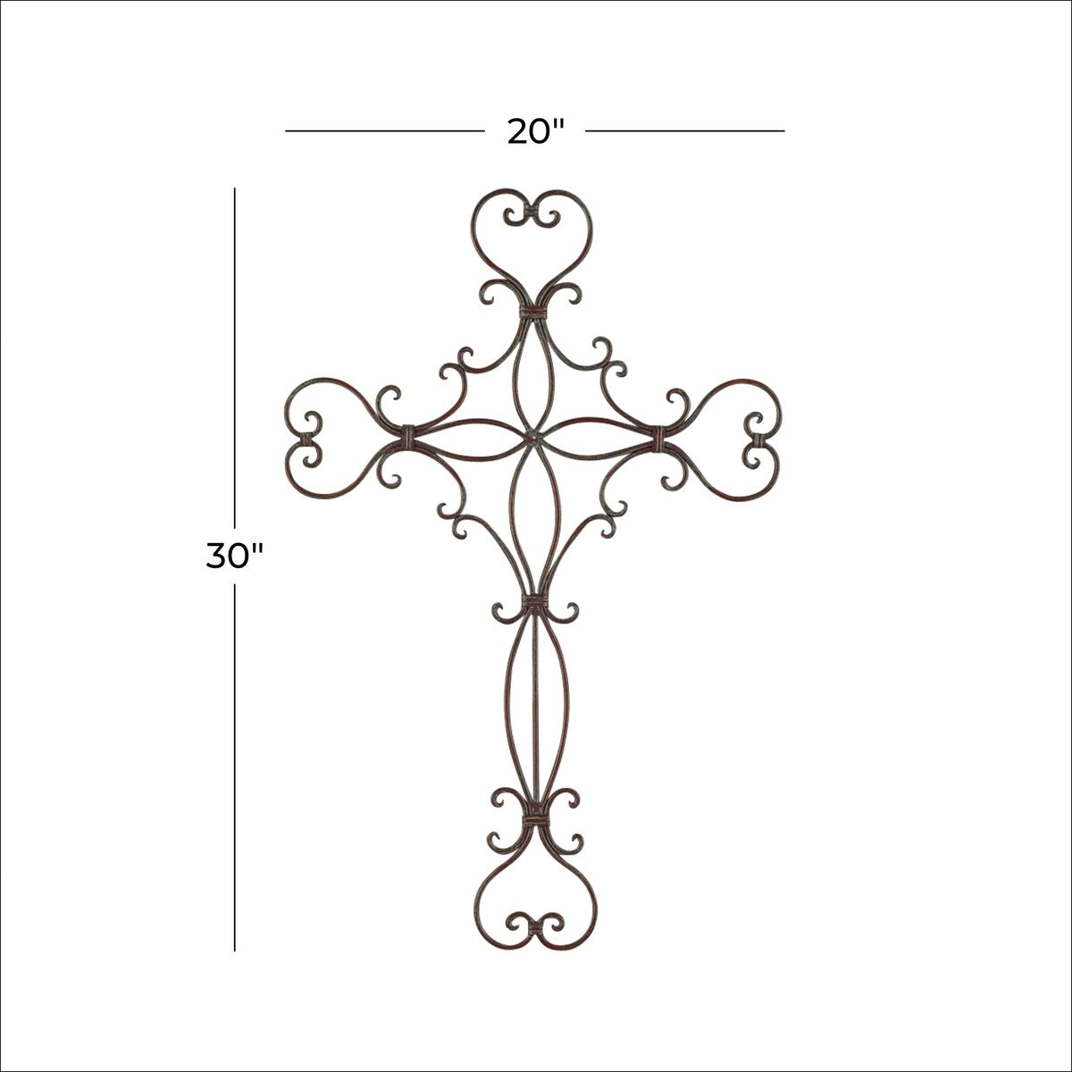 Metal Cross Scroll Home Wall Decor - Black - Roche River Decor