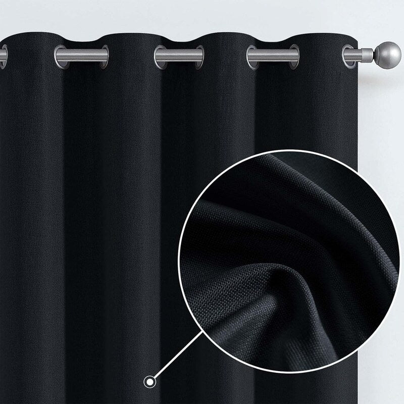 Blackout Curtains 84 Inch Length, 2 Panel Set, Living Room Insulated Curtains - 84L x 54W