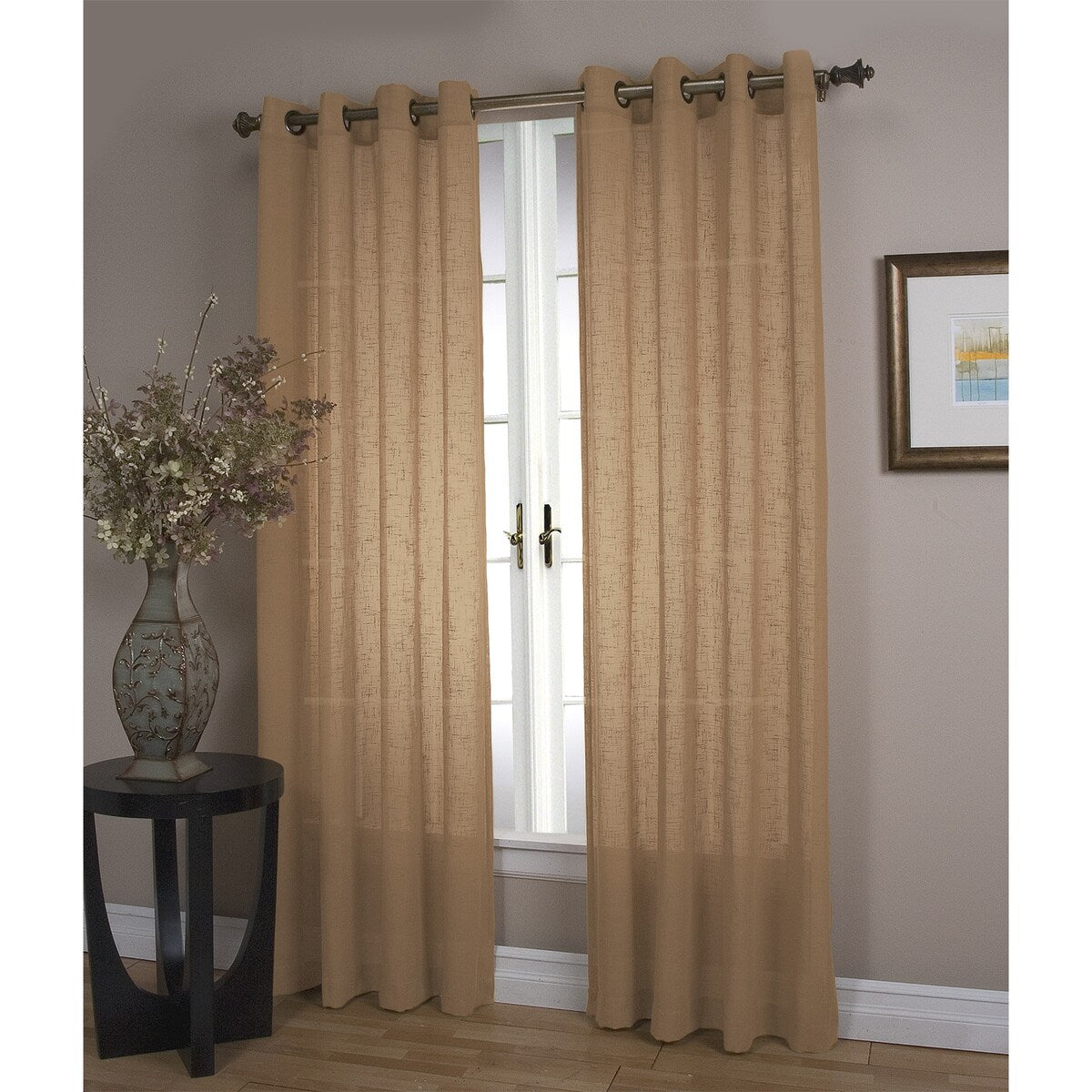 Shannon Premium Slubbed Linen Grommet Curtain Panel